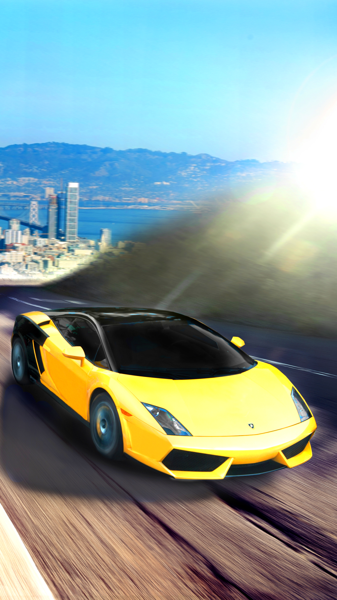 Descarga gratuita de fondo de pantalla para móvil de Lamborghini, Coche, San Francisco, Superdeportivo, Lamborghini Gallardo, Vehículo, Vehículos, Coche Amarillo.