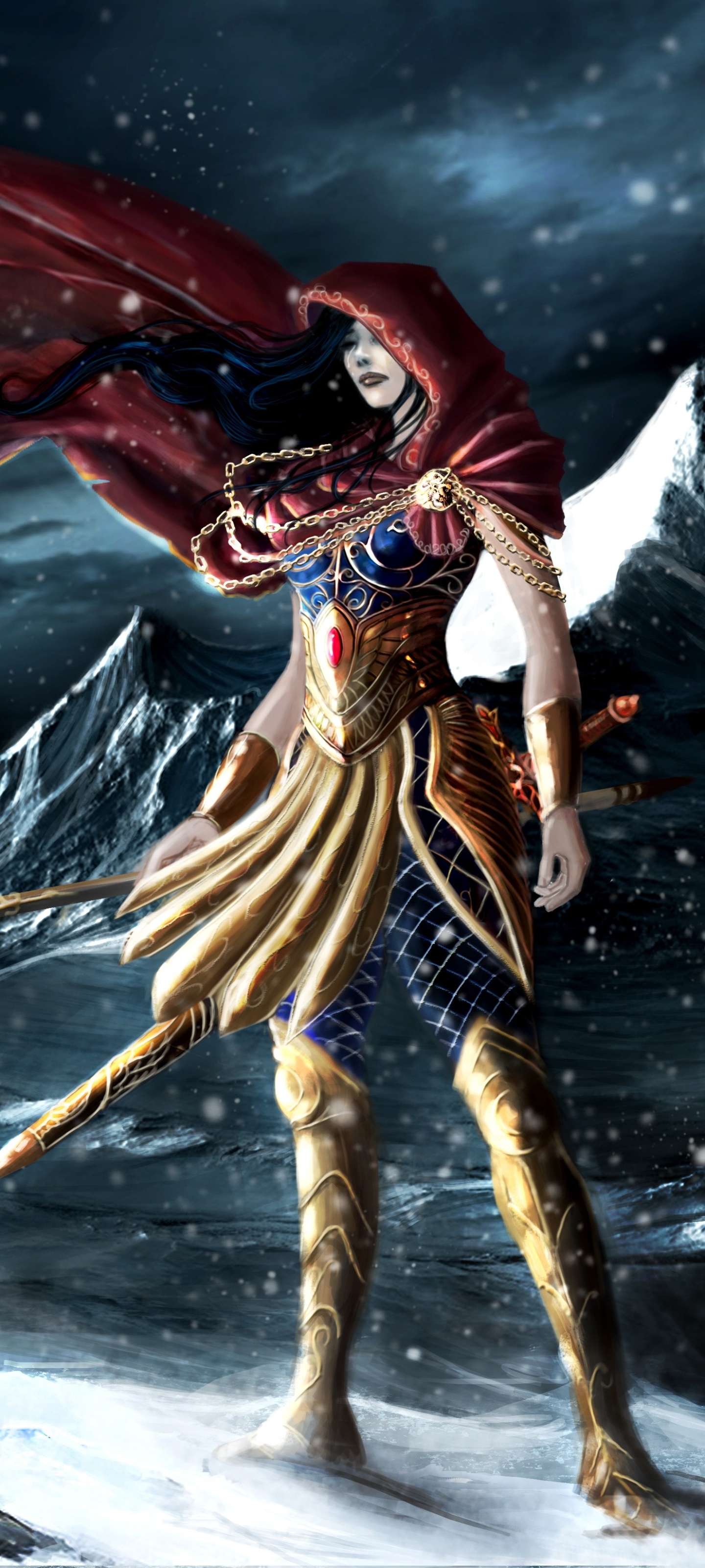 Download mobile wallpaper Fantasy, Cape, Women Warrior for free.