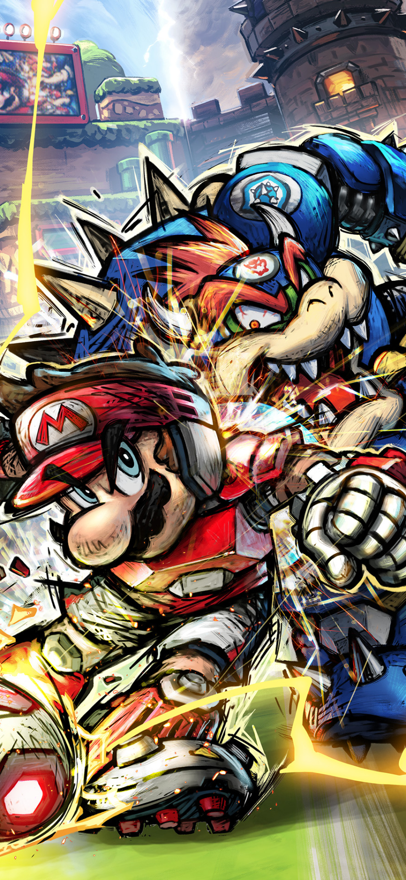 Download mobile wallpaper Mario, Video Game, Bowser, Mario Strikers: Battle League for free.