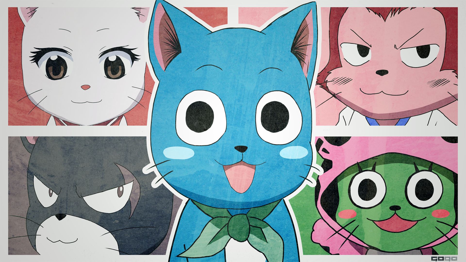 Free download wallpaper Anime, Fairy Tail, Happy (Fairy Tail), Charles (Fairy Tail), Panther Lily (Fairy Tail), Lector (Fairy Tail), Frosch (Fairy Tail) on your PC desktop