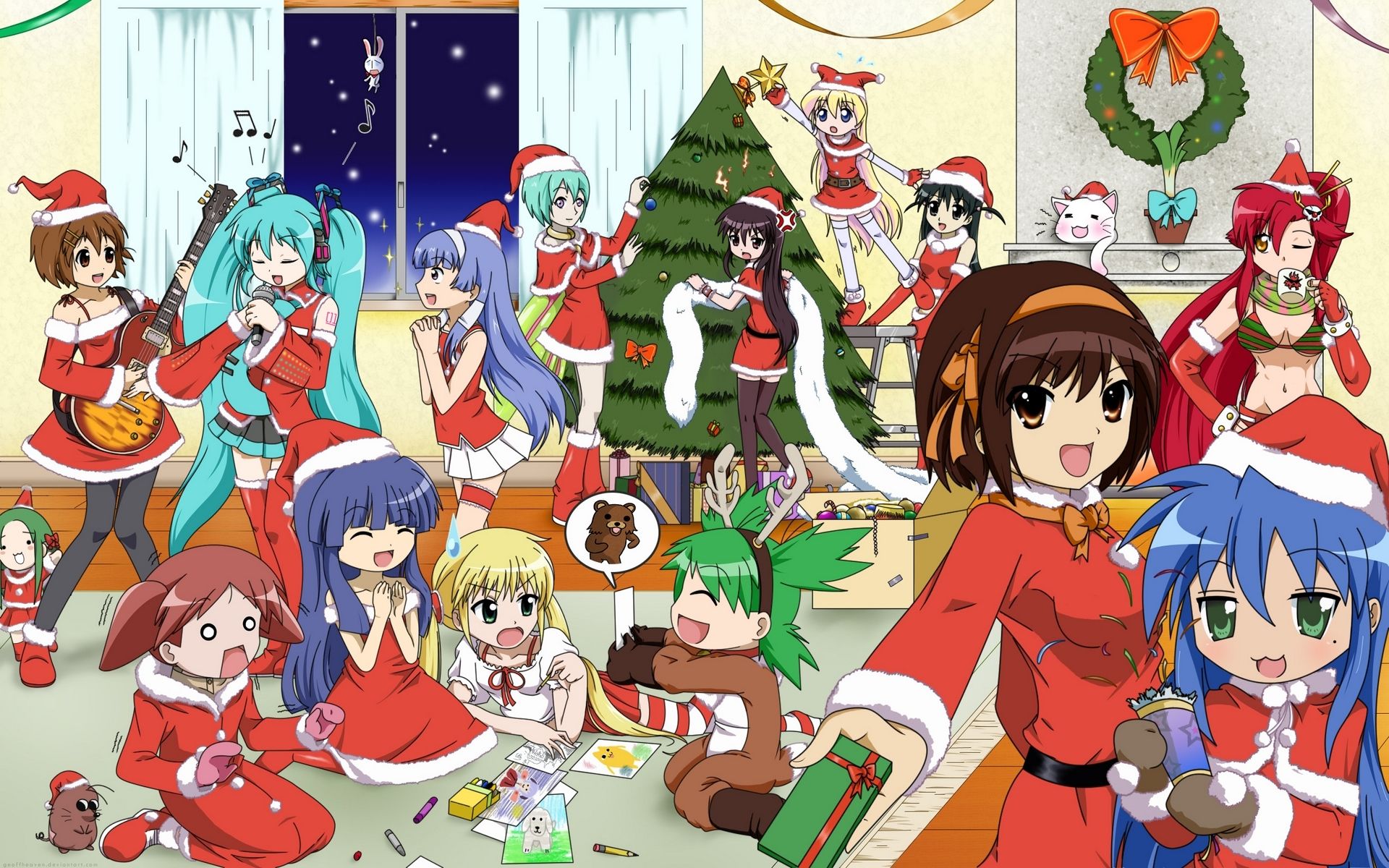 anime, christmas, lucky star, melancholy of haruhi suzumiya, oreimo, party, vocaloid