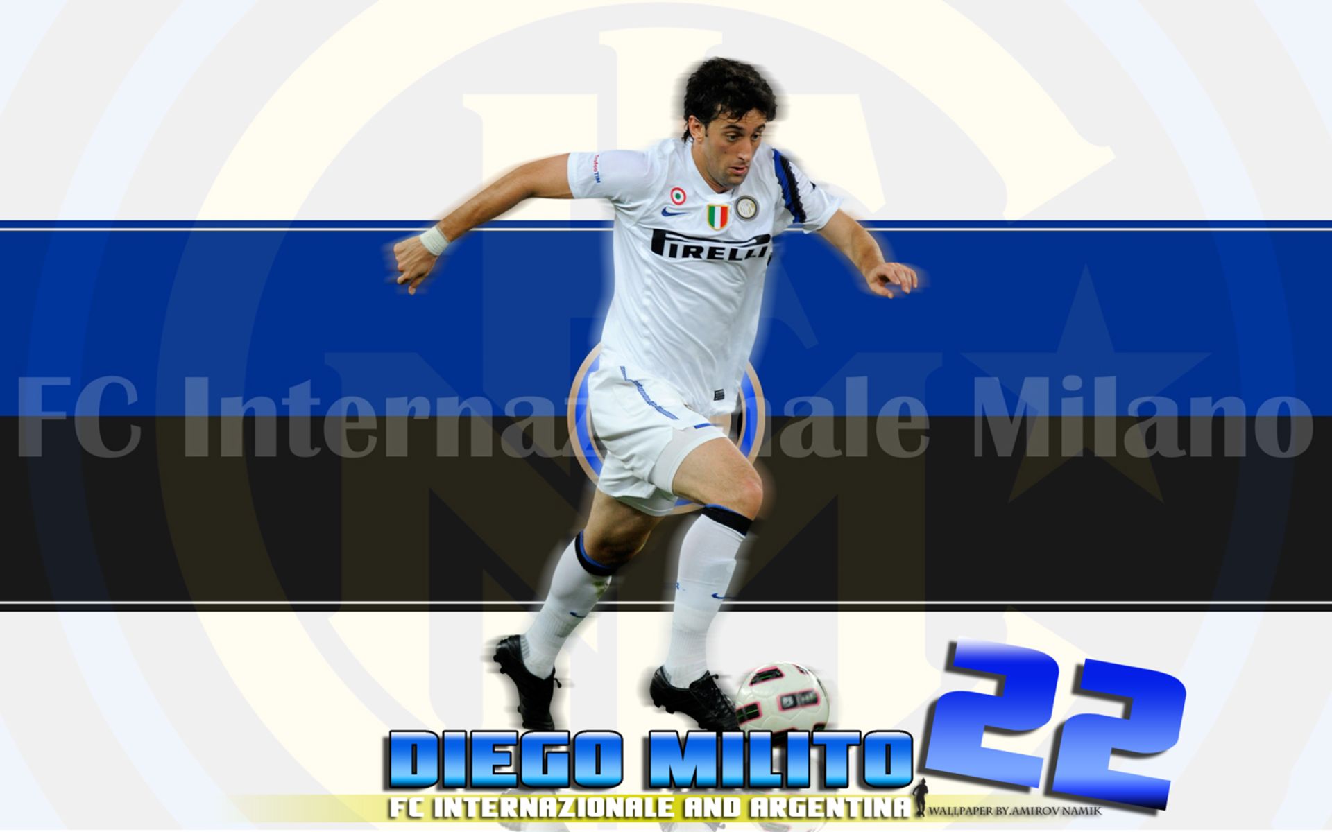 Téléchargez des papiers peints mobile Des Sports, Football, Intermilan, Diego Milito gratuitement.