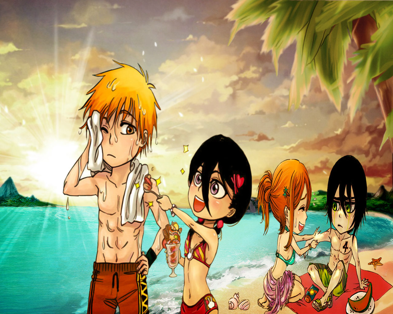 Descarga gratuita de fondo de pantalla para móvil de Animado, Rukia Kuchiki, Bleach: Burîchi, Ichigo Kurosaki, Orihime Inoue, Ulquiorra Cifer.