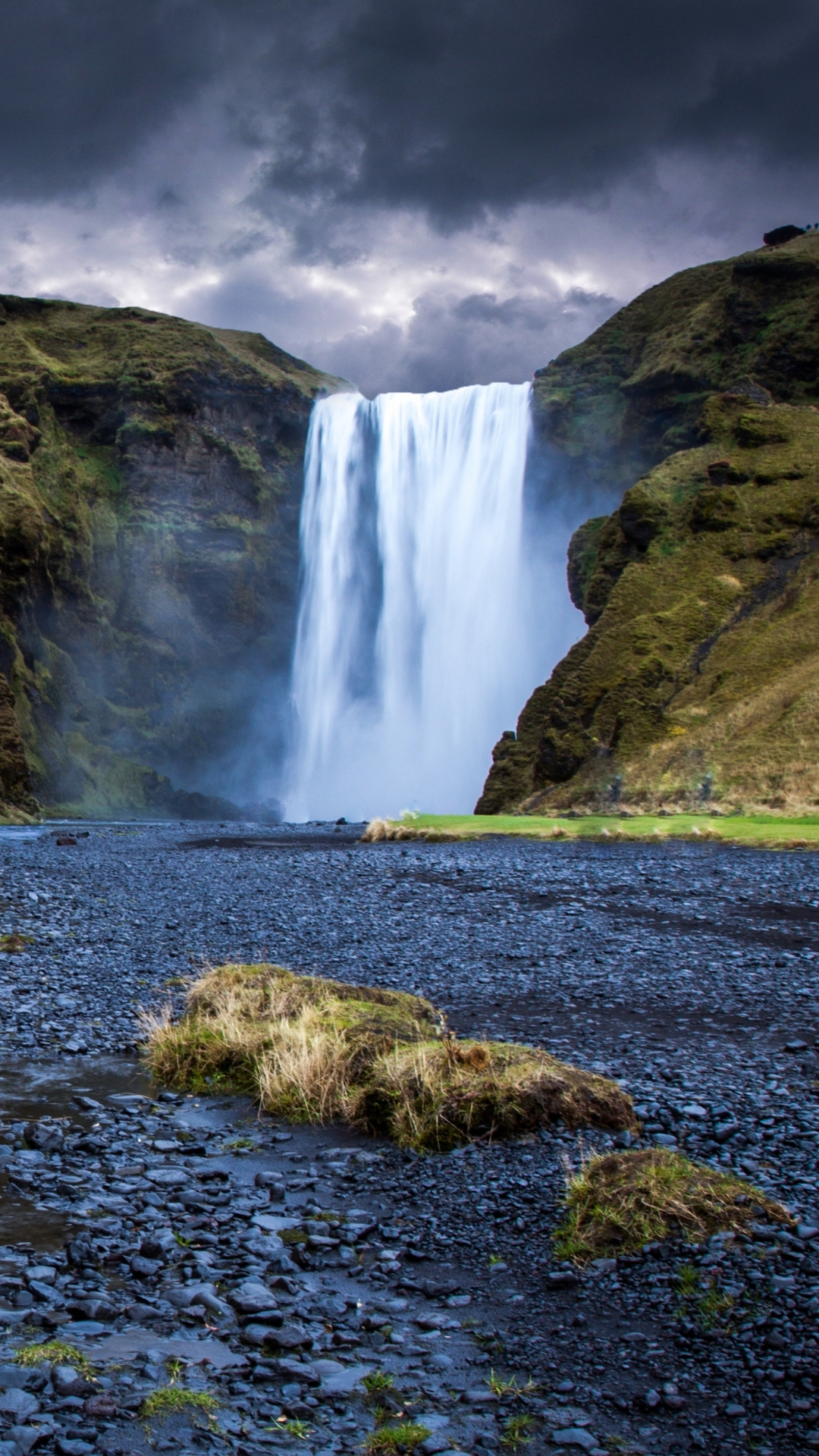 Die besten Skógafoss Wasserfall-Hintergründe für den Telefonbildschirm