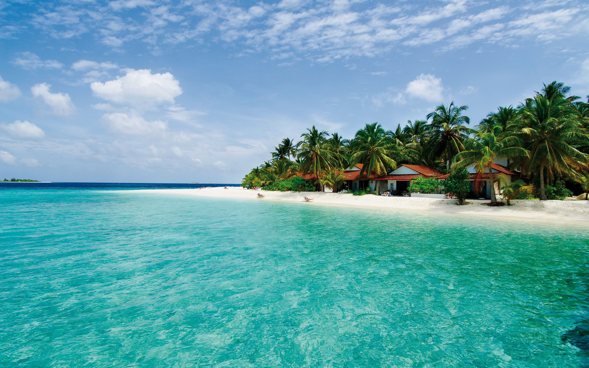 Laden Sie das Ozean, Palme, Tropisch, Hütte, Fotografie, Bungalow-Bild kostenlos auf Ihren PC-Desktop herunter