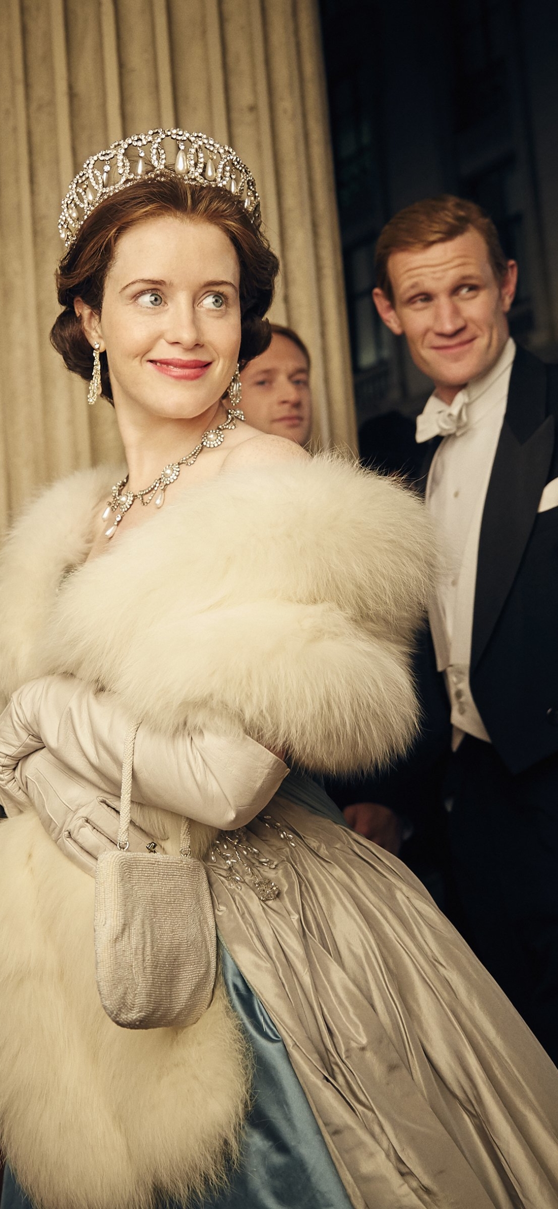 Download mobile wallpaper Tv Show, Matt Smith, Queen Elizabeth Ii, The Crown, Prince Philip, Claire Foy for free.