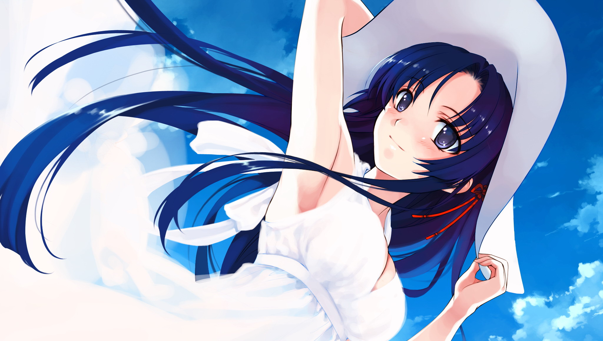Free download wallpaper Anime, Deep Blue Sky & Pure White Wings on your PC desktop