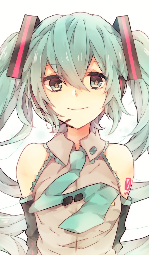Download mobile wallpaper Anime, Smile, Vocaloid, Blue Eyes, Blue Hair, Hatsune Miku, Long Hair, Twintails for free.