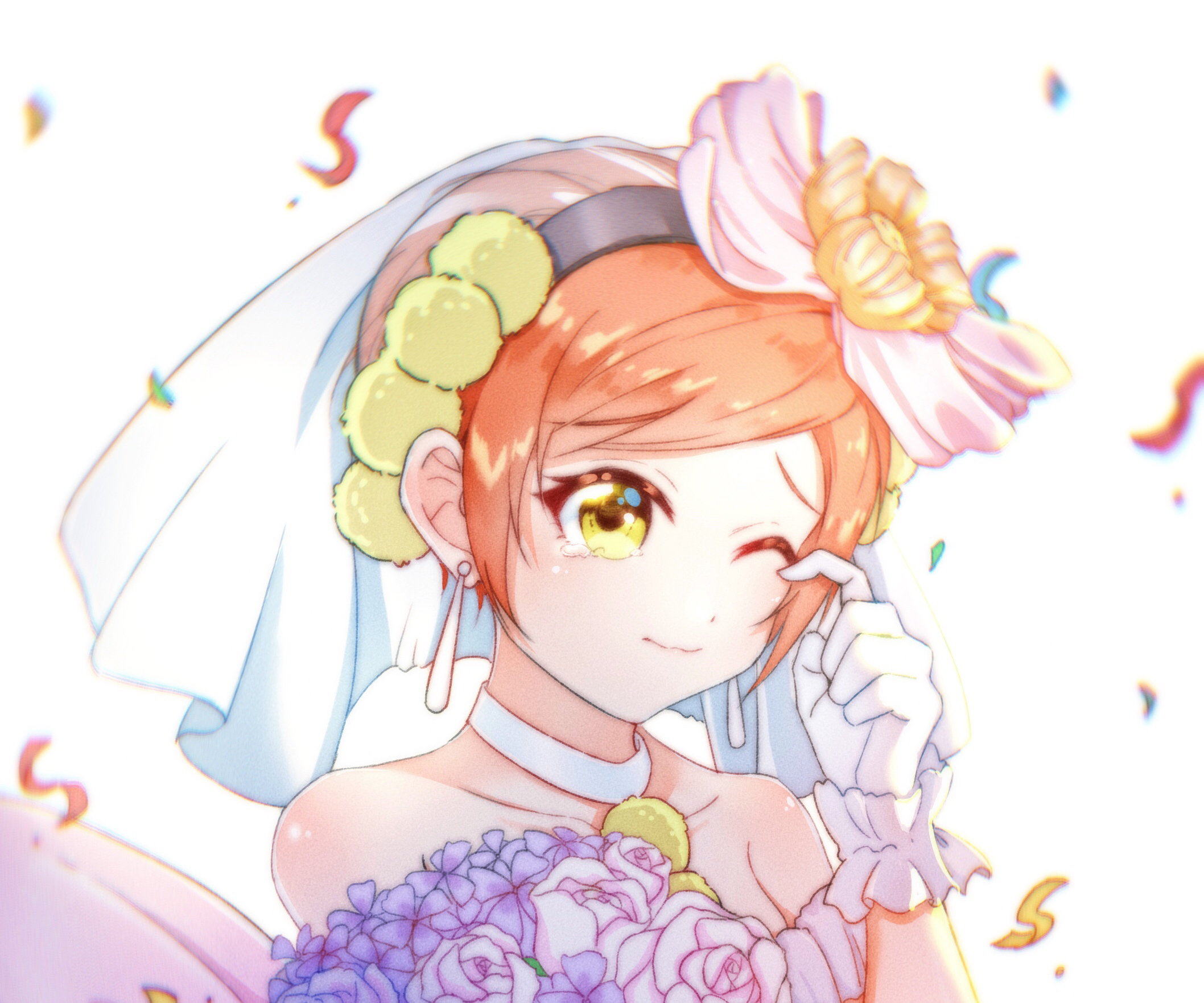 Laden Sie das Braut, Animes, Rin Hoshizora, Liebesleben!-Bild kostenlos auf Ihren PC-Desktop herunter