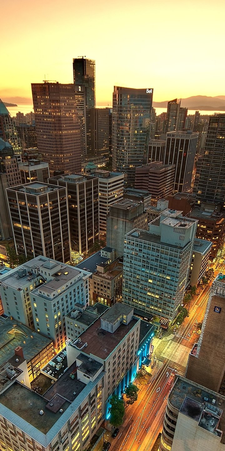 Descarga gratuita de fondo de pantalla para móvil de Ciudades, Noche, Vancouver, Hecho Por El Hombre.