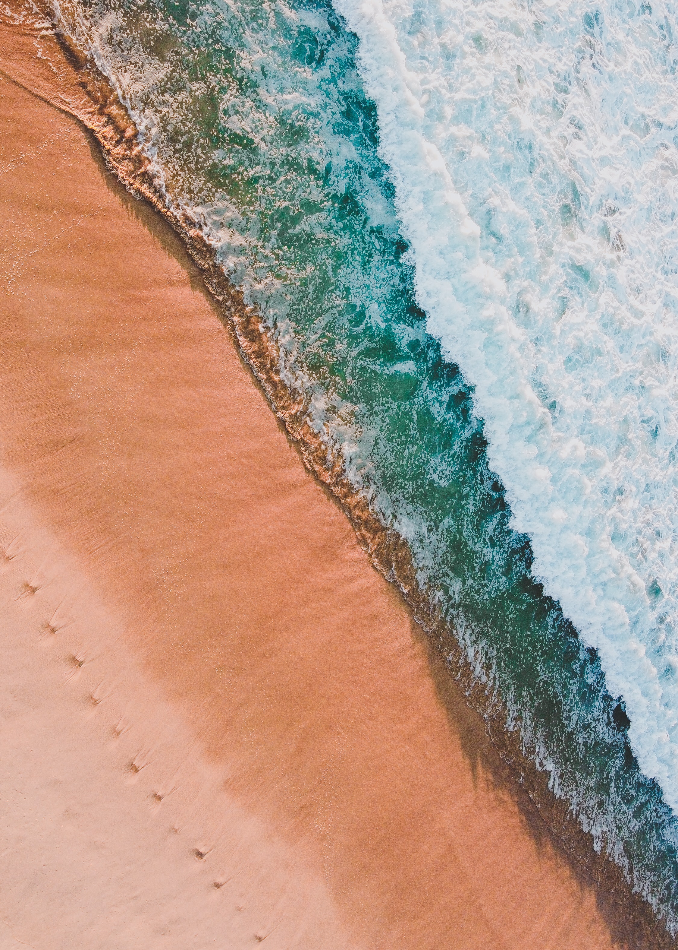 Download mobile wallpaper View From Above, Sea, Surf, Waves, Nature, Beach for free.