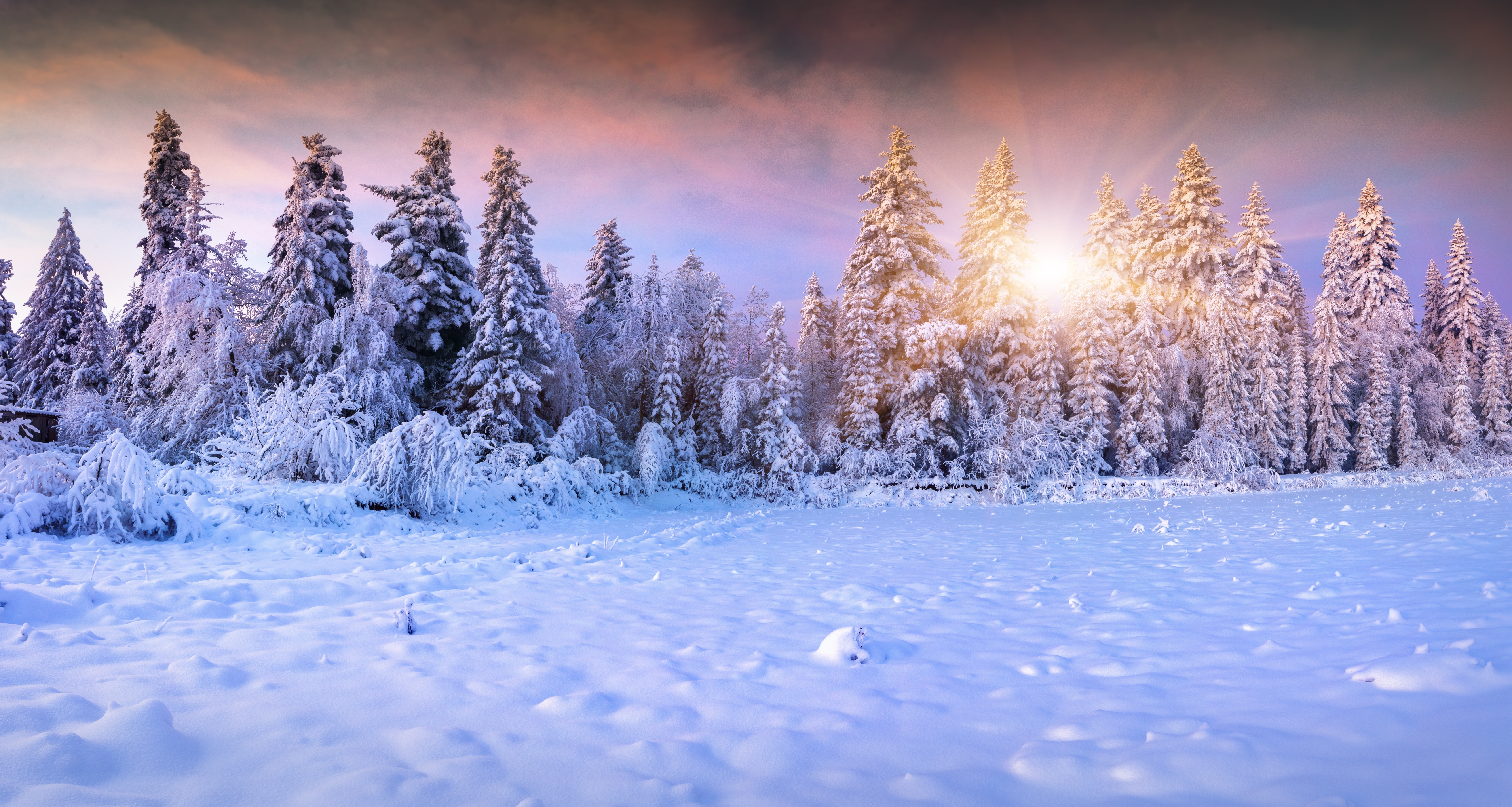 Handy-Wallpaper Landschaft, Winter, Natur, Schnee, Wald, Sonnenstrahl, Erde/natur kostenlos herunterladen.