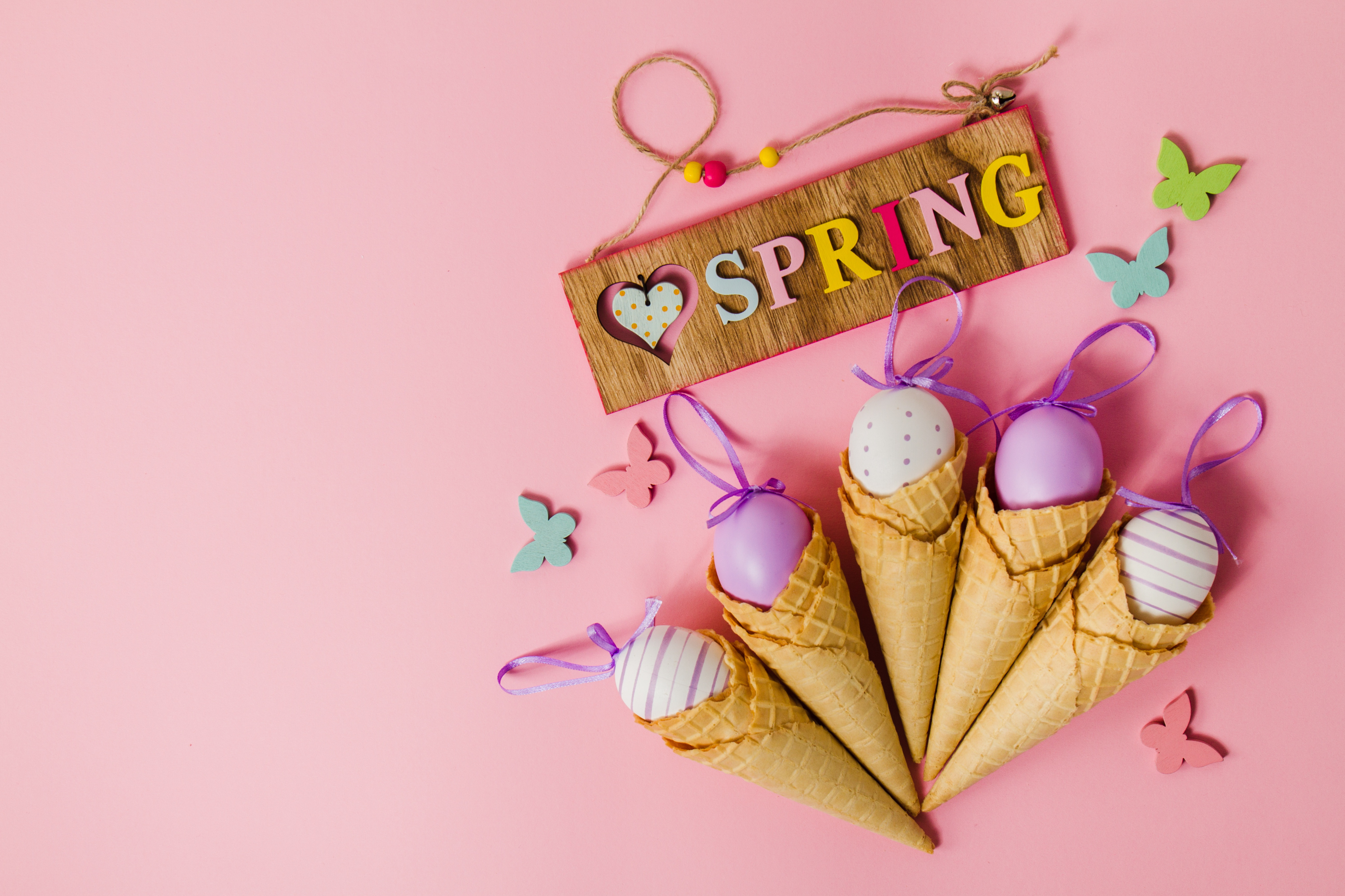 Download mobile wallpaper Still Life, Spring, Artistic, Egg, Waffle Cone for free.