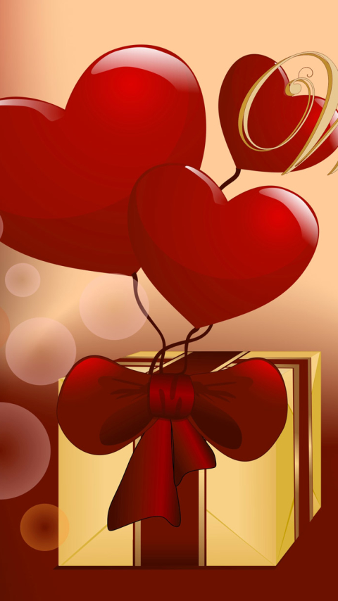 Скачать картинку Любовь, Вектор, Красный, Подарок, Сердце, Подарки, День Святого Валентина, Праздничные, Романтический в телефон бесплатно.