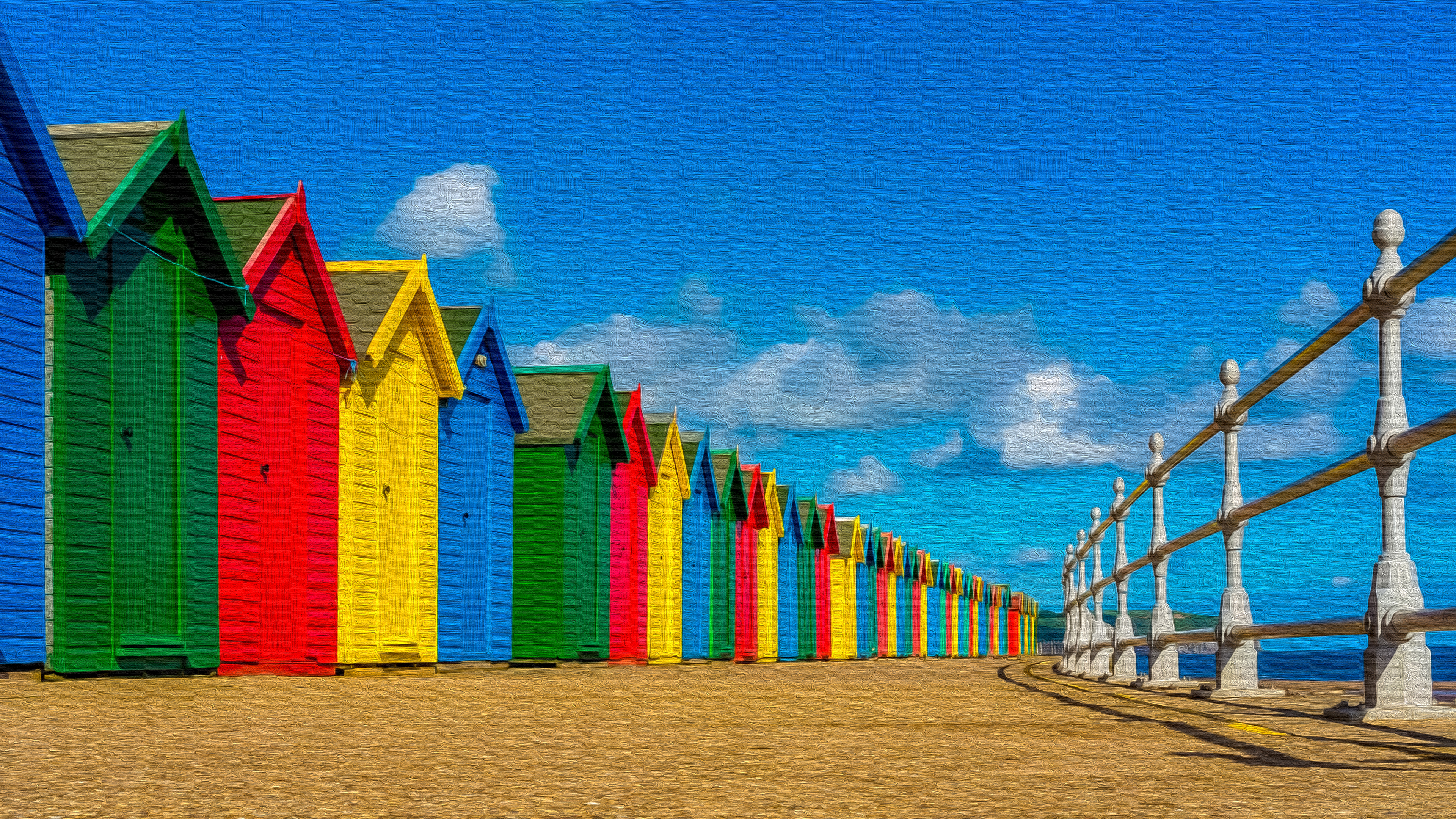 Download mobile wallpaper Colors, Artistic, Man Made, Beach Hut for free.