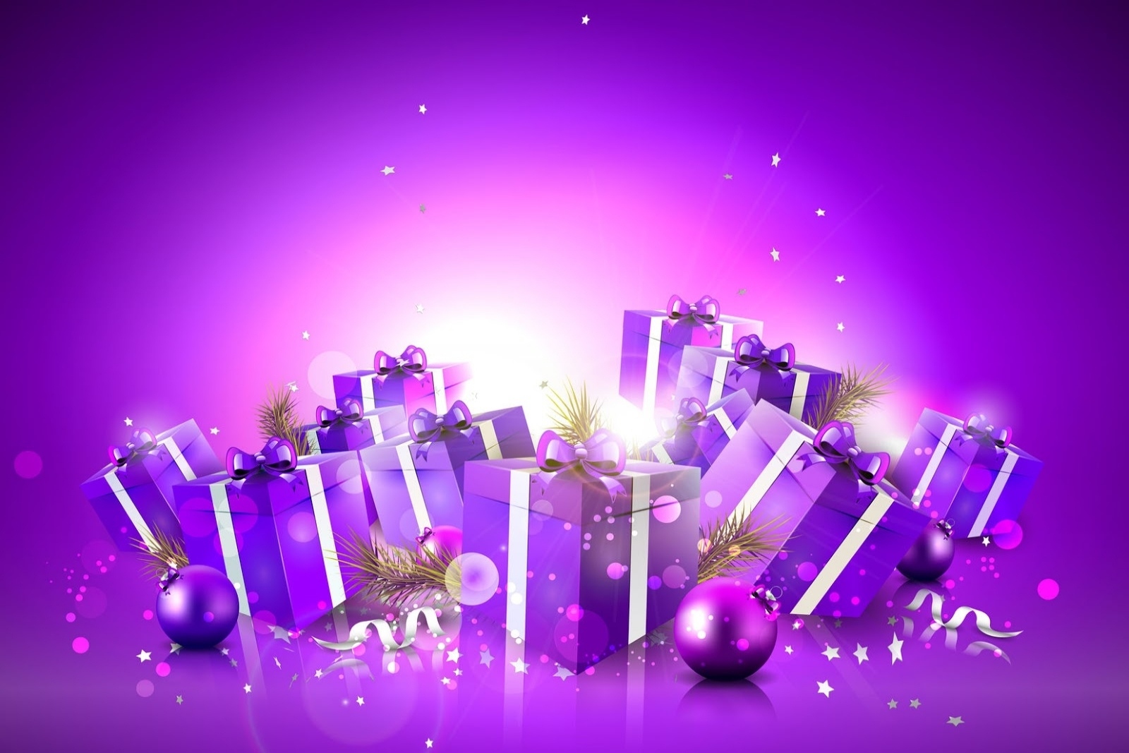 Скачать обои бесплатно Рождество, Подарки, Пурпурный, Праздничные, Безделушка картинка на рабочий стол ПК
