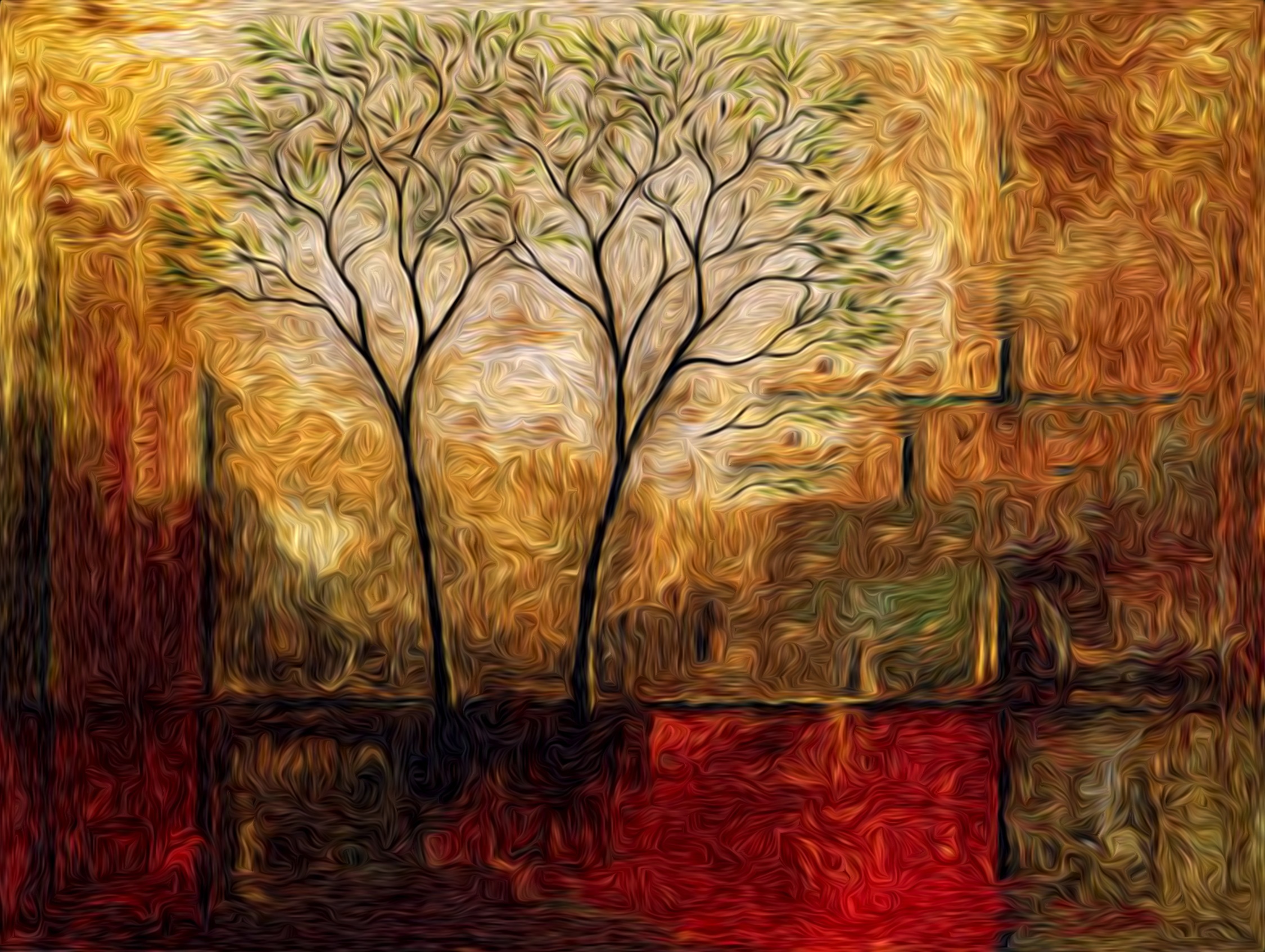 Descarga gratuita de fondo de pantalla para móvil de Árbol, Pintura, Artístico.