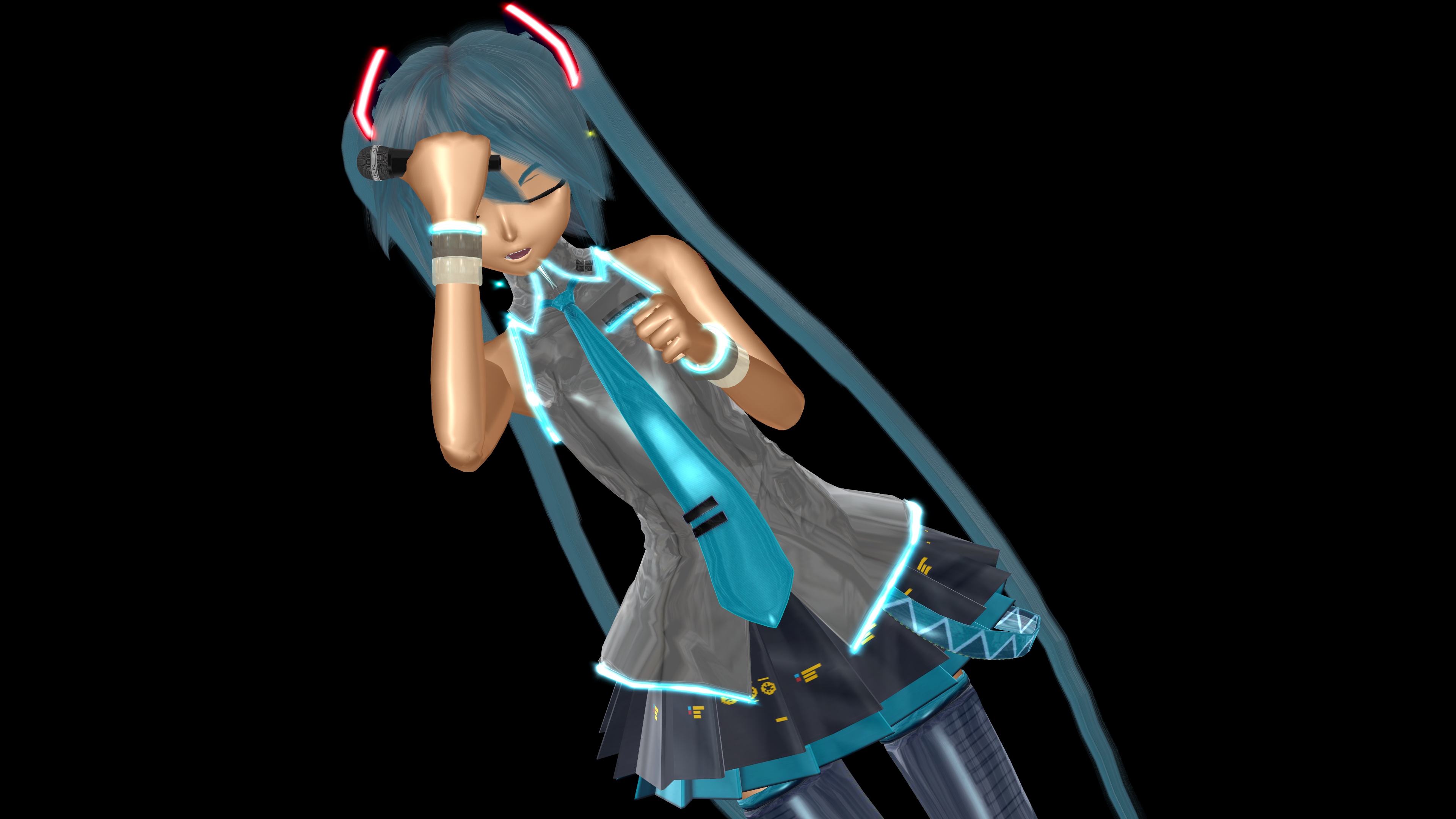 Descarga gratuita de fondo de pantalla para móvil de Vocaloid, Micrófono, Animado, Pelo Azul, Hatsune Miku.