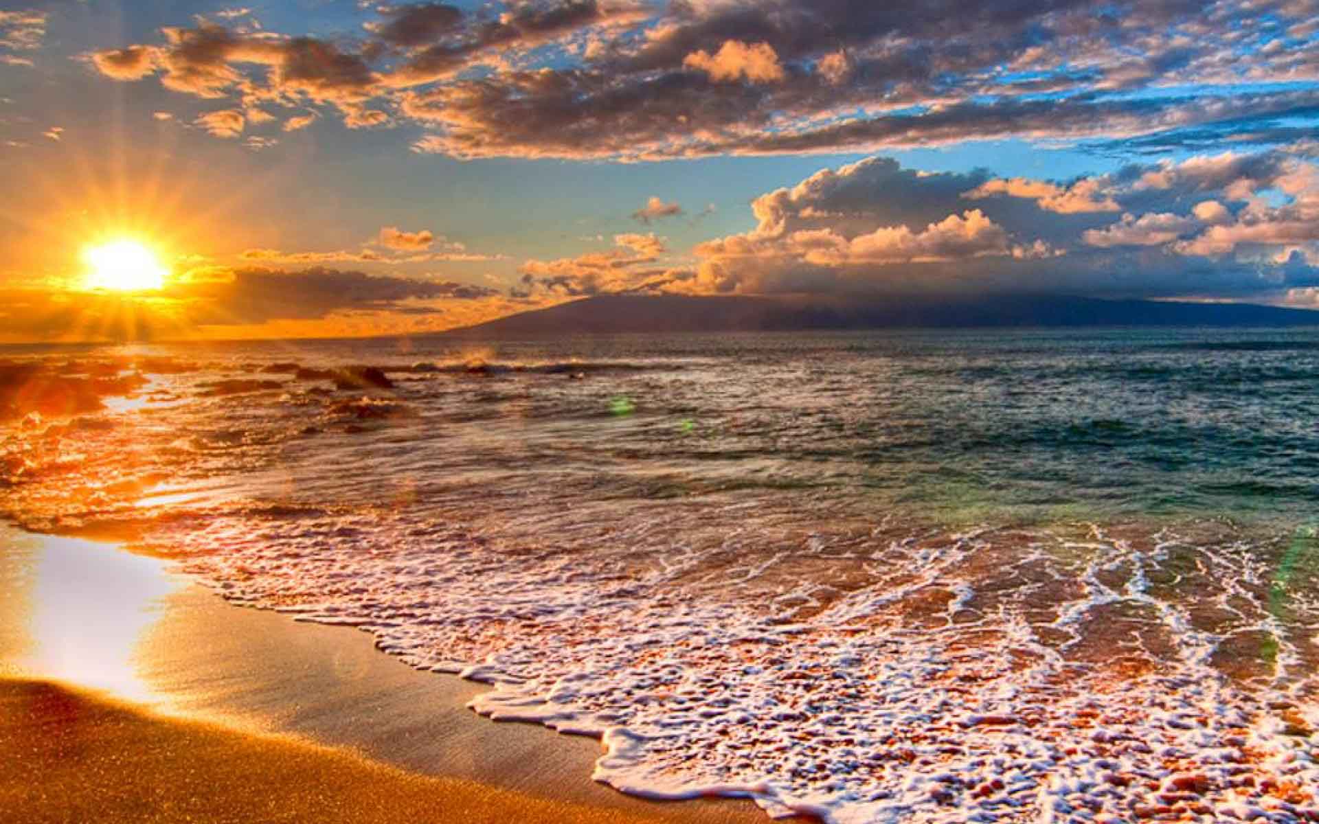 Free download wallpaper Sunset, Sea, Sun, Ocean, Earth, Sunbeam on your PC desktop