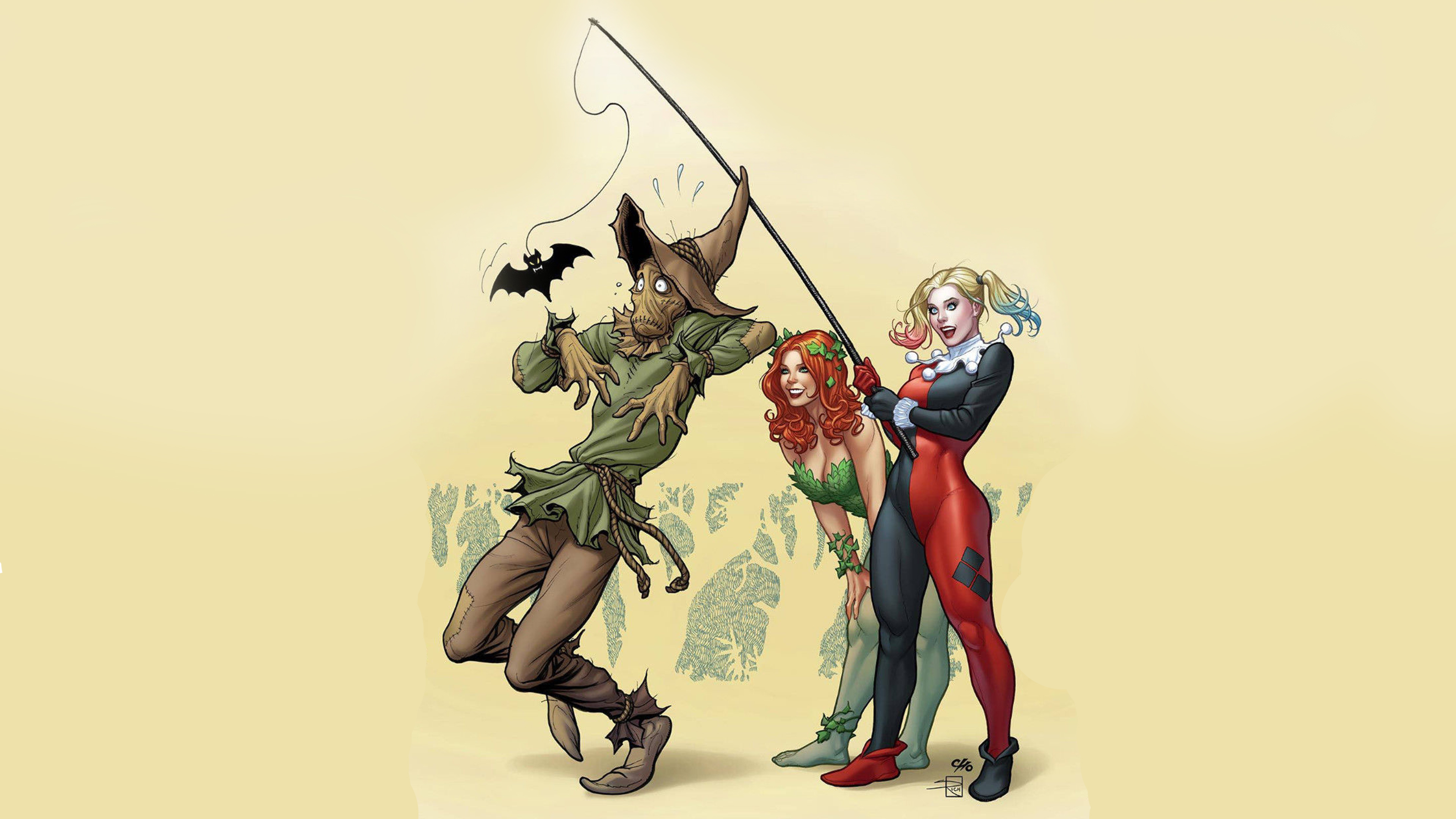 Baixar papel de parede para celular de História Em Quadrinhos, Harley Quinn, Dc Comics, Hera Venenosa, Espantalho (Batman) gratuito.