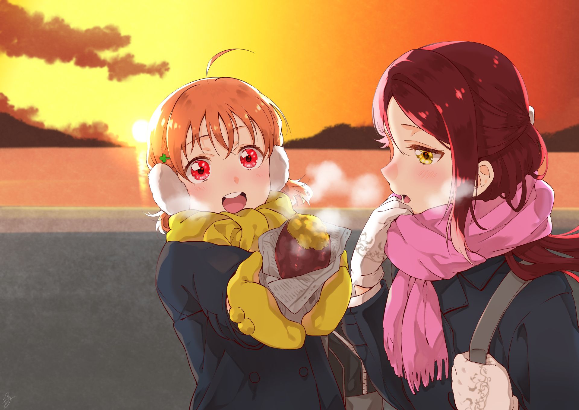 Laden Sie das Animes, Liebesleben!, Love Live! Sunshine!!, Riko Sakurauchi, Chika Takami-Bild kostenlos auf Ihren PC-Desktop herunter