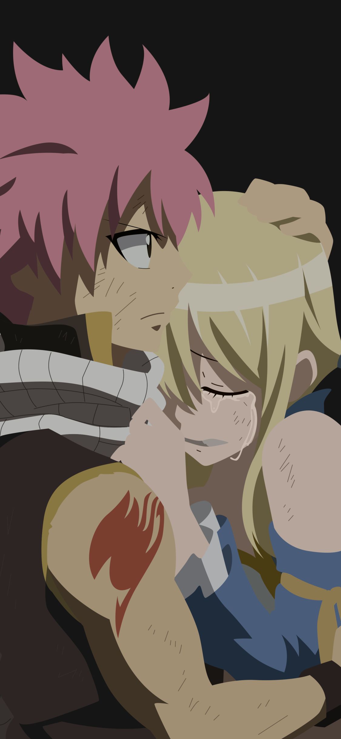 Handy-Wallpaper Animes, Fairy Tail, Lucy Heartfilia, Natsu Dragneel kostenlos herunterladen.