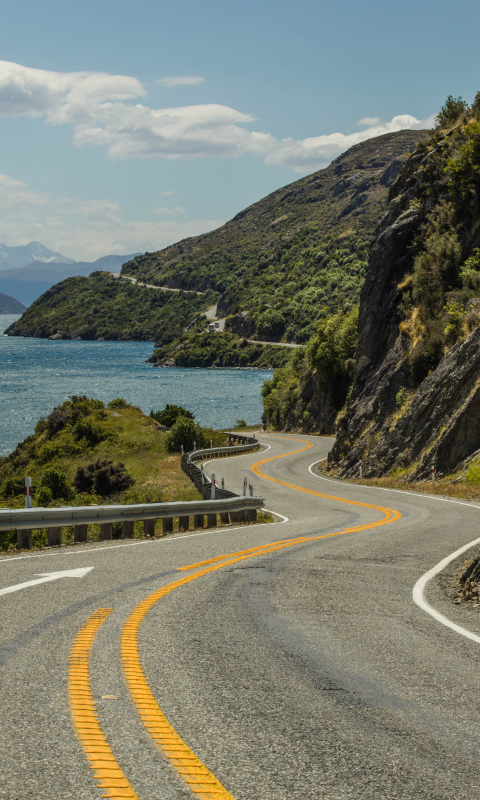 Скачати мобільні шпалери Нова Зеландія, Дорога, Створено Людиною, Південний Острів (Нова Зеландія), Гора Крейтон безкоштовно.