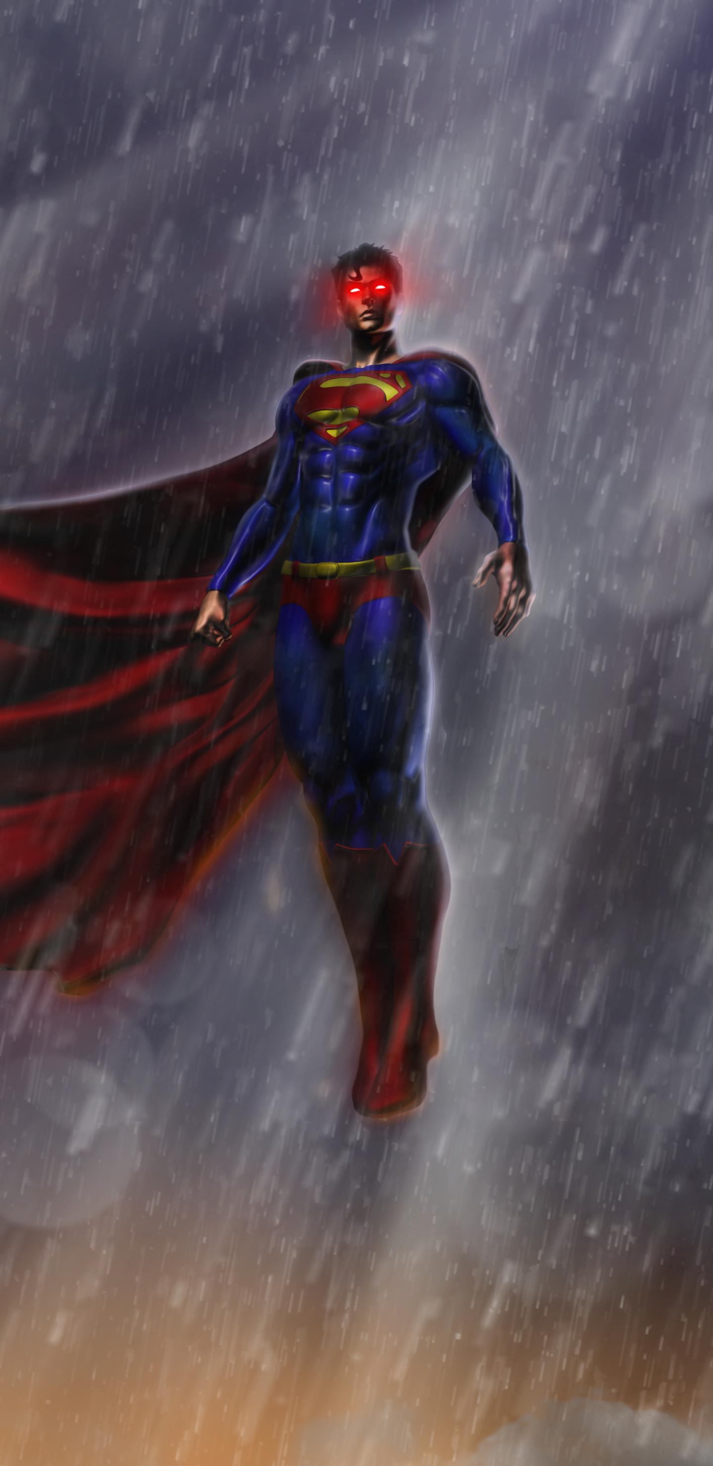 Скачати мобільні шпалери Дощ, Супермен, Комікси, Супергерой, Логотип Супермена безкоштовно.
