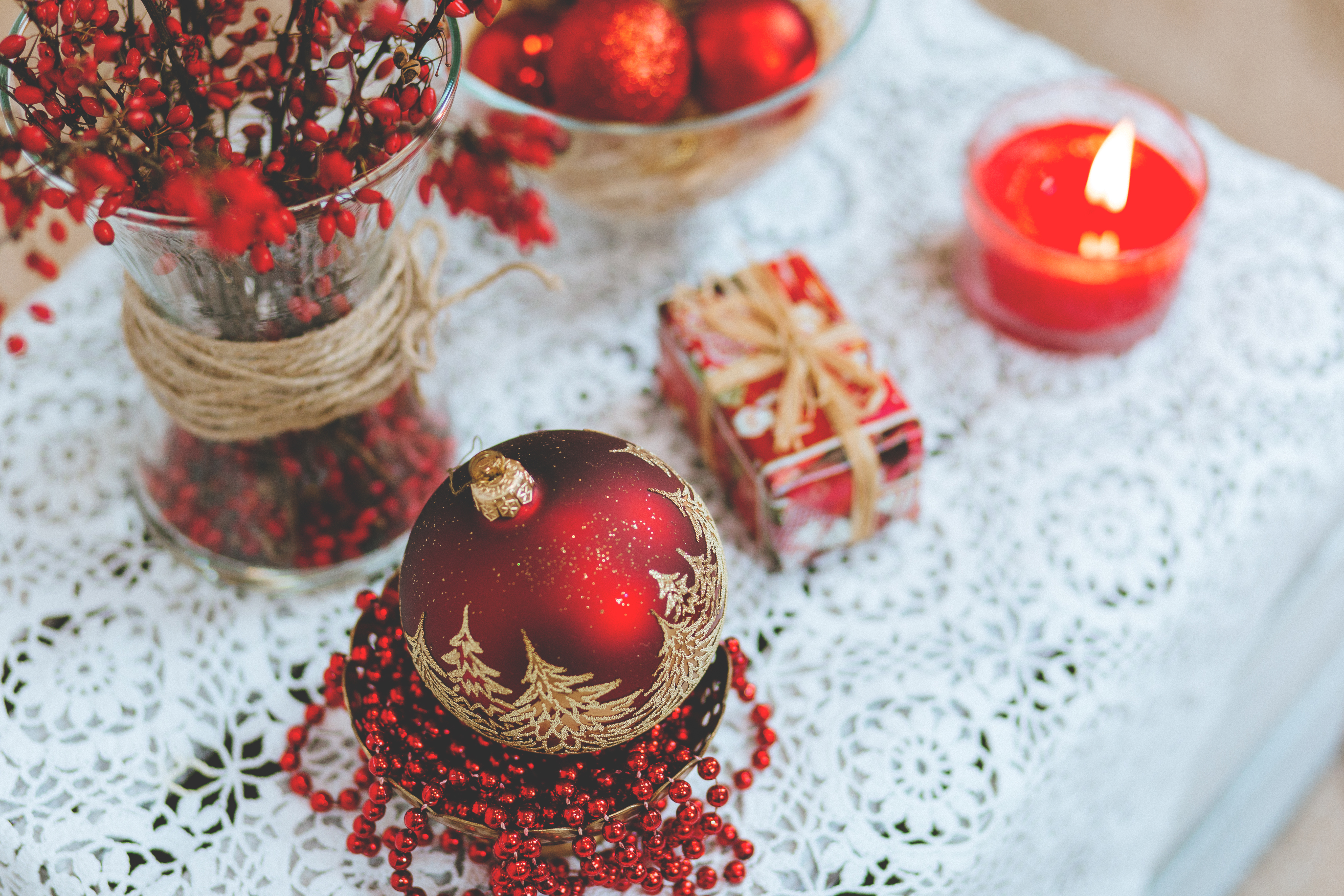holidays, ball, present, gift, christmas decorations, candle