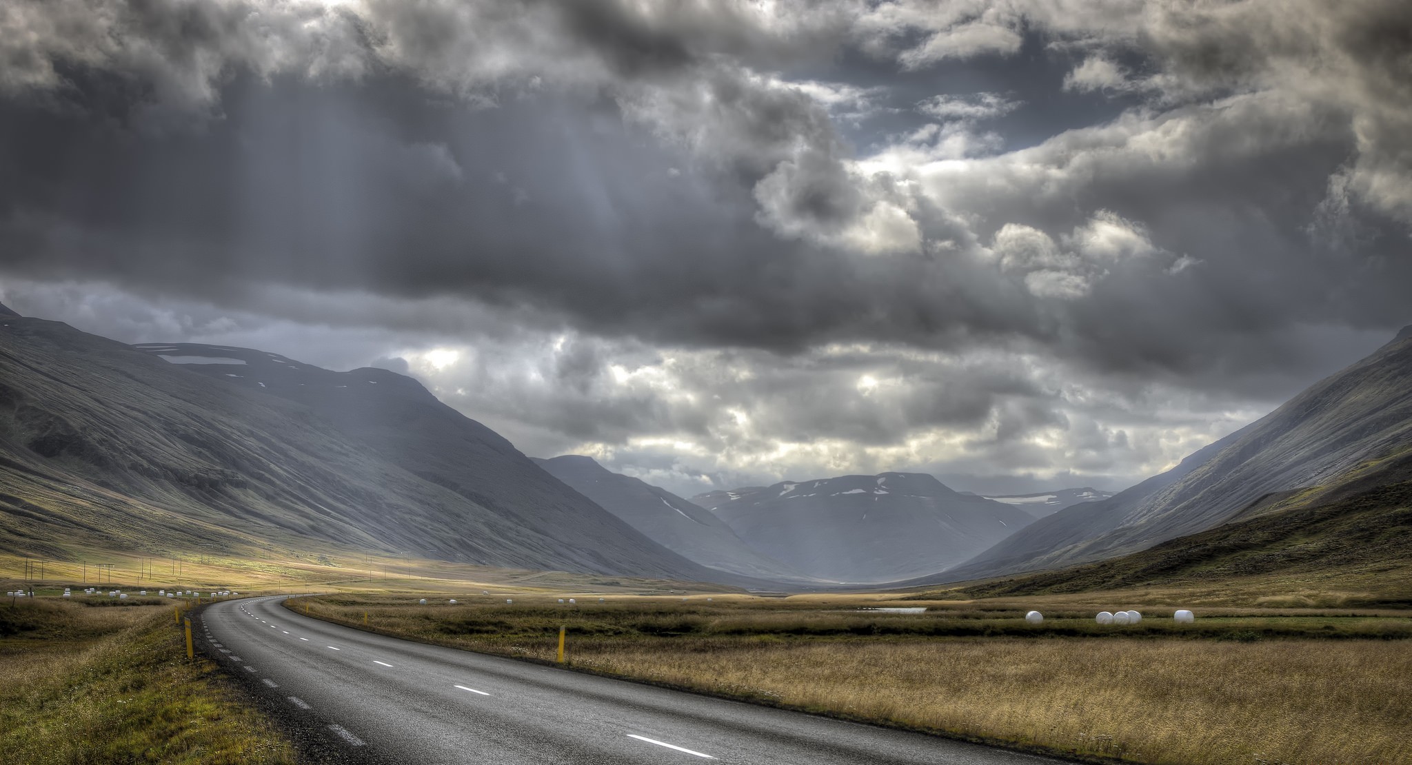 Download mobile wallpaper Mountain, Road, Cloud, Man Made, Sunshine for free.
