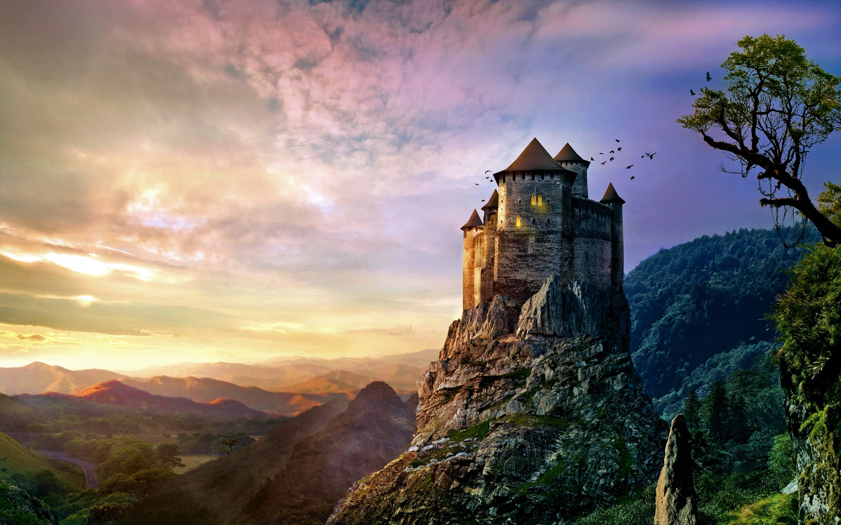 Laden Sie das Architektur, Schlösser, Gebirge, Menschengemacht, Schloss-Bild kostenlos auf Ihren PC-Desktop herunter
