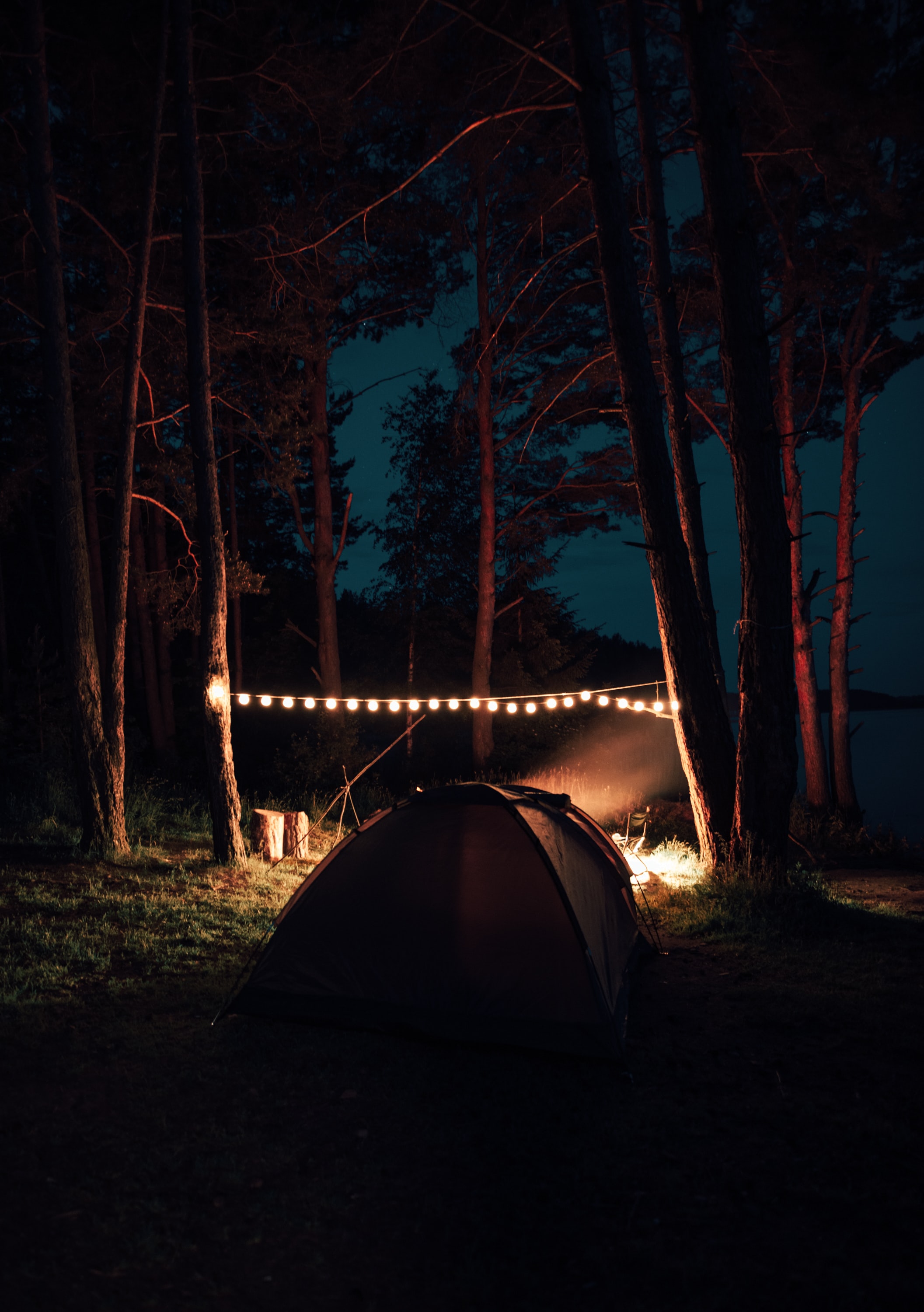 miscellaneous, camping, night, miscellanea, garland, coziness, comfort, campsite, hike, campaign