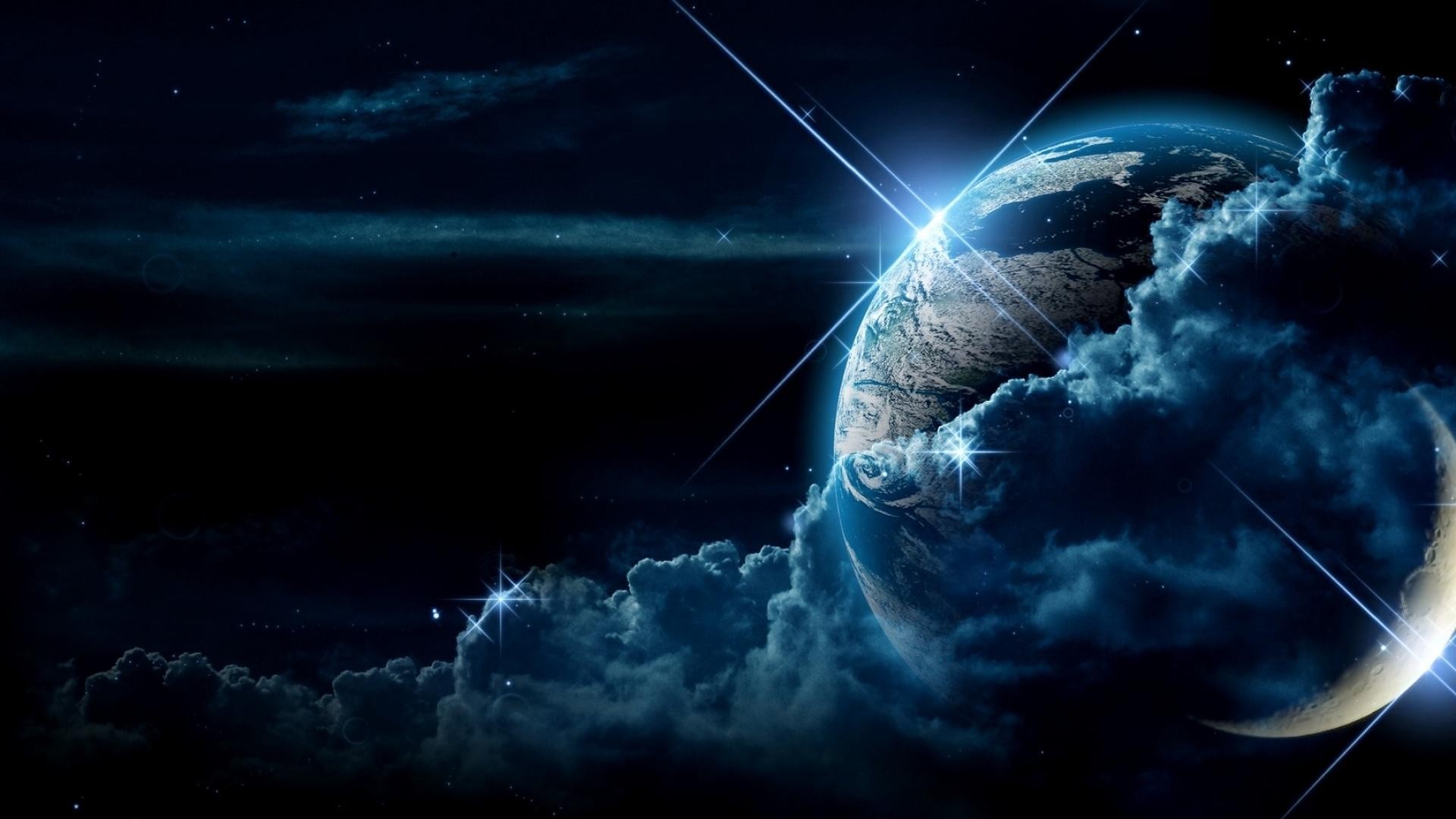 Free download wallpaper Stars, Earth, Planet, Sci Fi, Cloud on your PC desktop