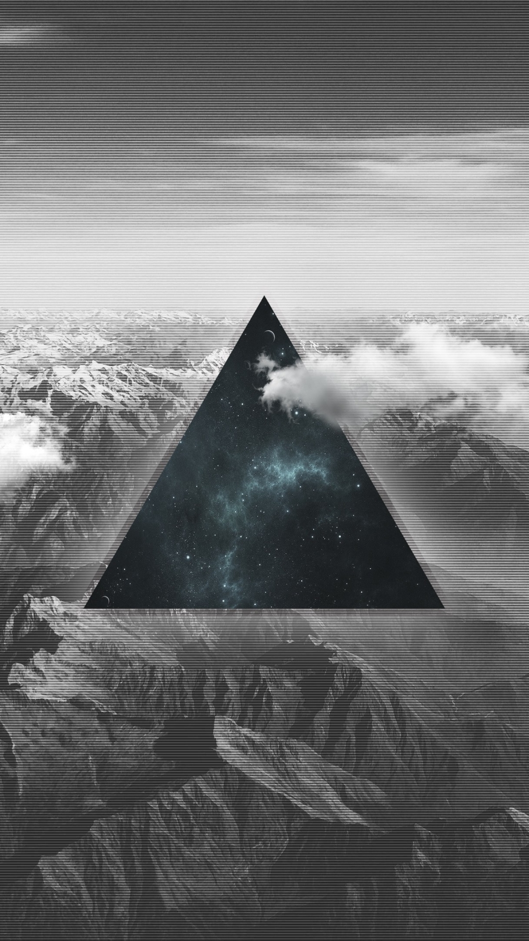 Download mobile wallpaper Mountain, Artistic, Glitch, Triangle, Polyscape for free.