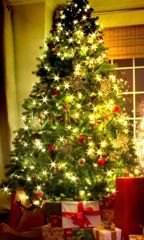 無料モバイル壁紙クリスマス, 贈り物, クリスマスツリー, クリスマスオーナメント, ホリデー, クリスマスのあかり, サンタハットをダウンロードします。