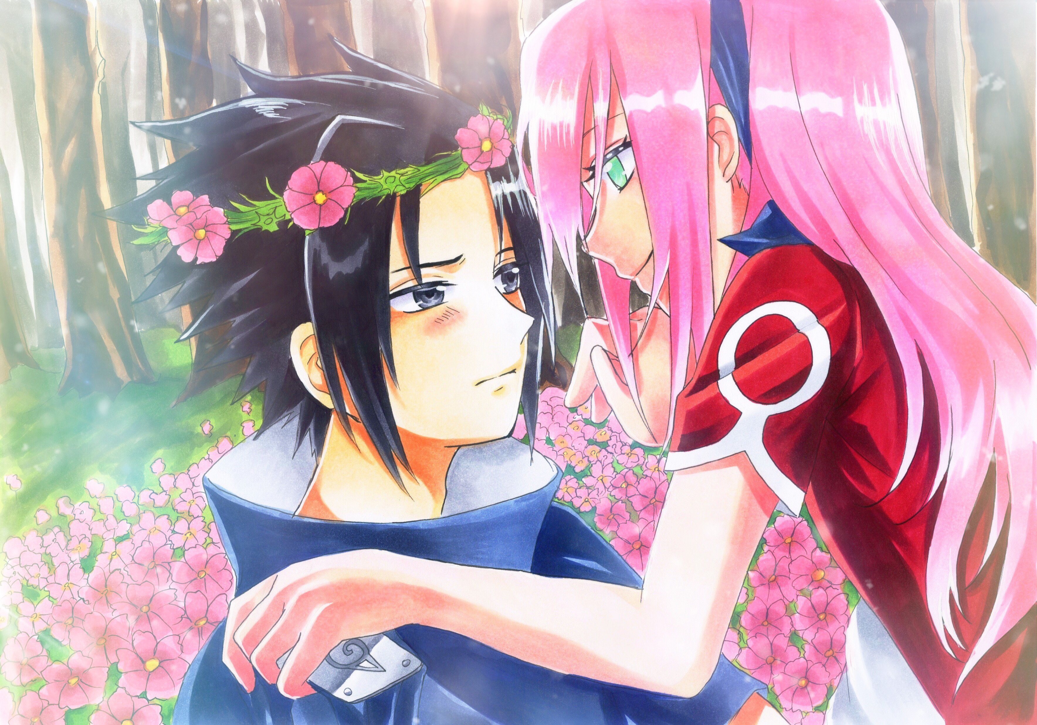 Free download wallpaper Anime, Naruto, Sasuke Uchiha, Sakura Haruno on your PC desktop