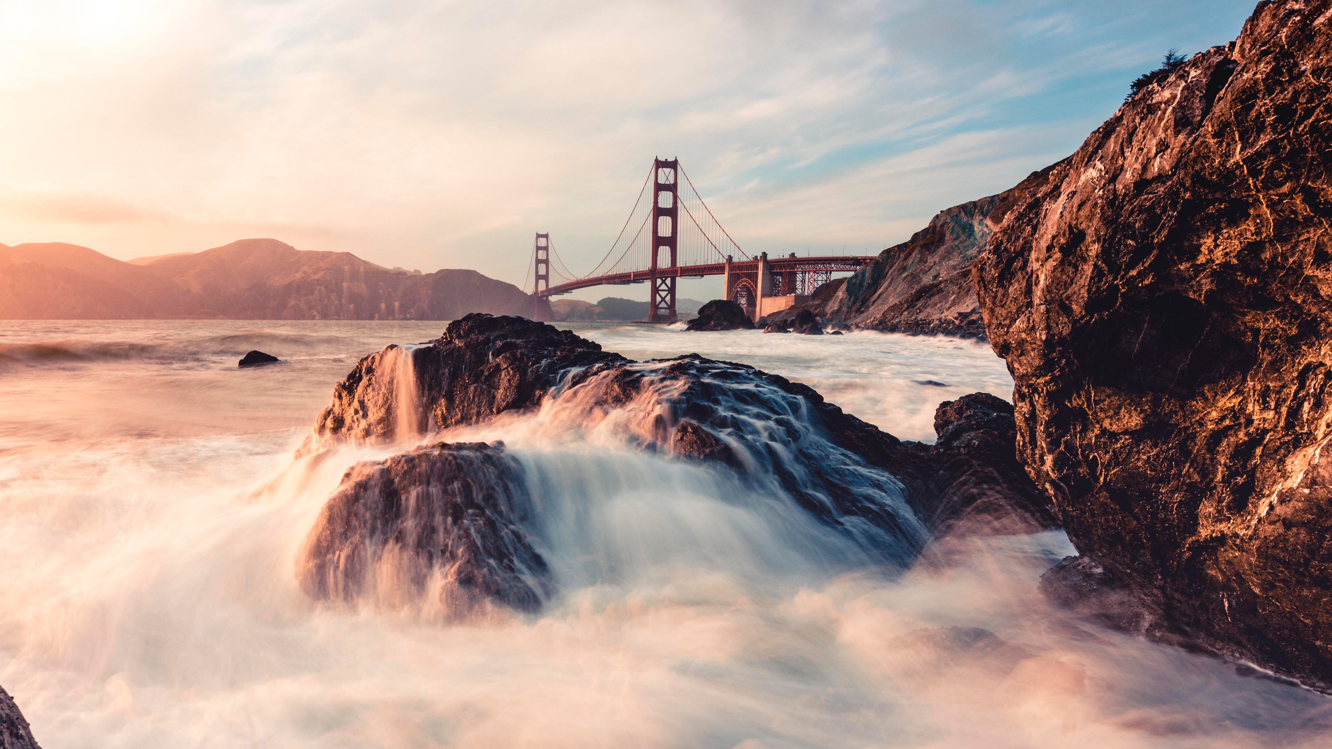 Free download wallpaper Water, Bridges, Golden Gate, Man Made on your PC desktop