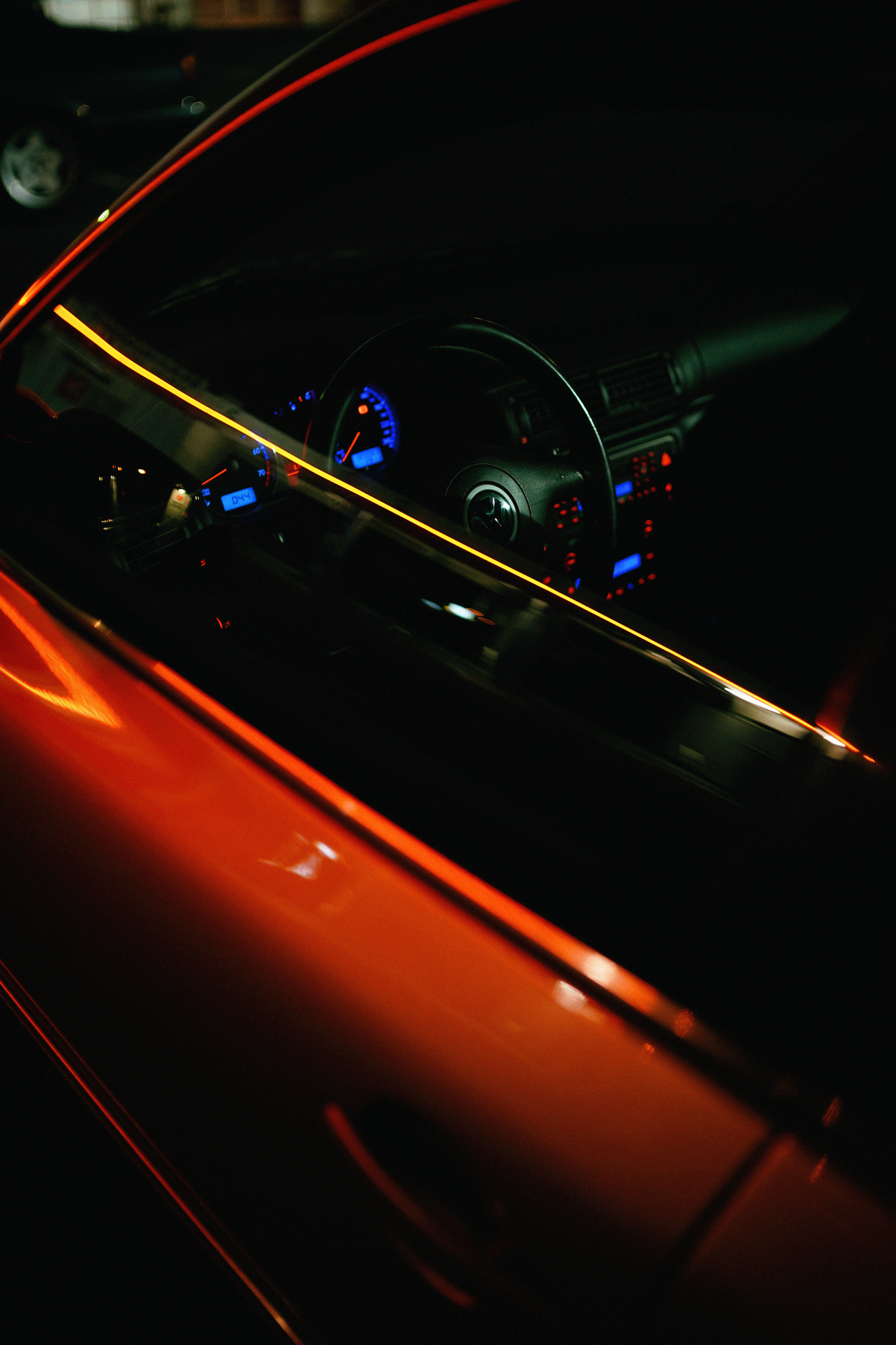 rudder, salon, dark, cars, car, steering wheel, panel Full HD