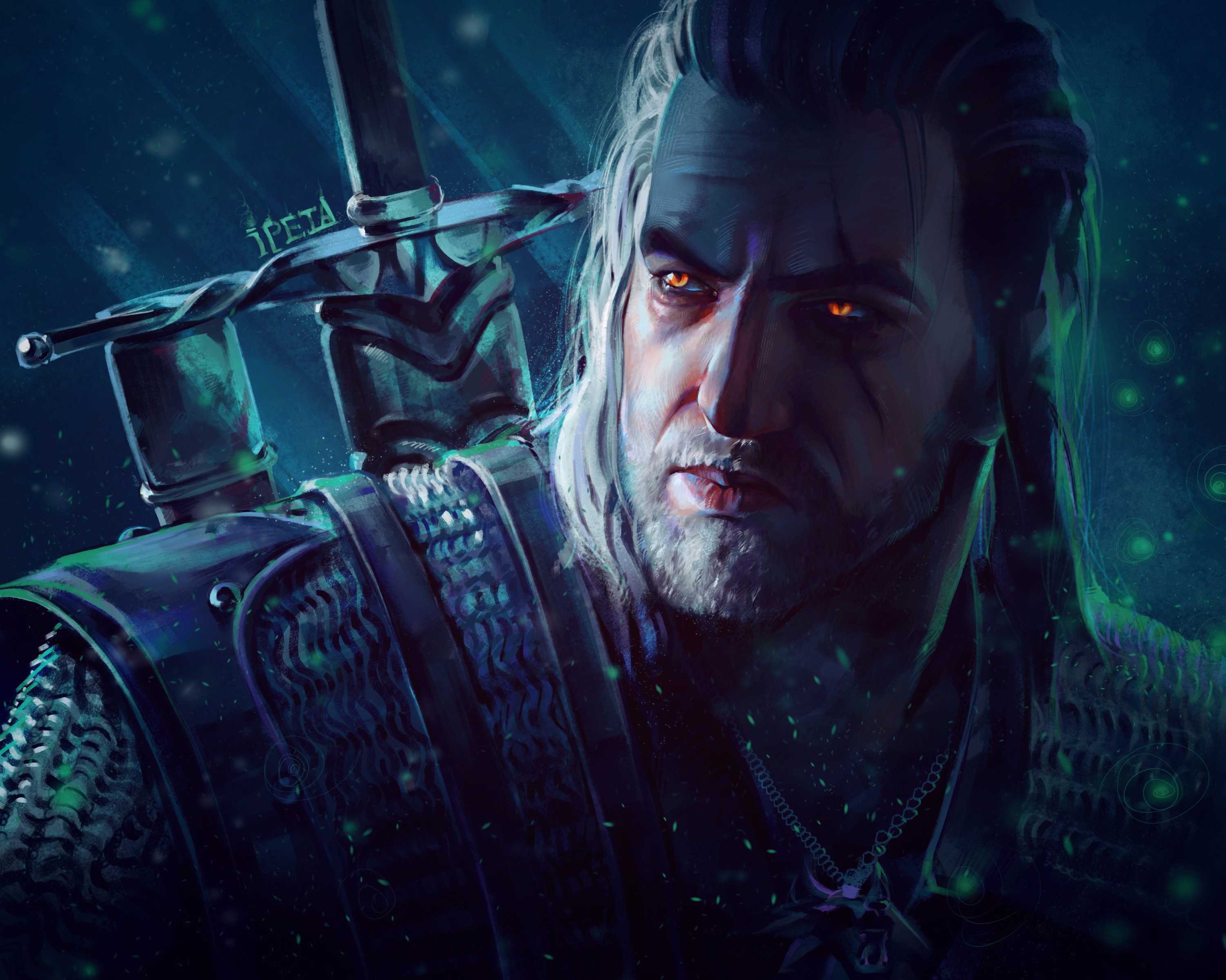 Download mobile wallpaper Warrior, Face, Video Game, White Hair, The Witcher, Orange Eyes, Geralt Of Rivia, The Witcher 3: Wild Hunt for free.
