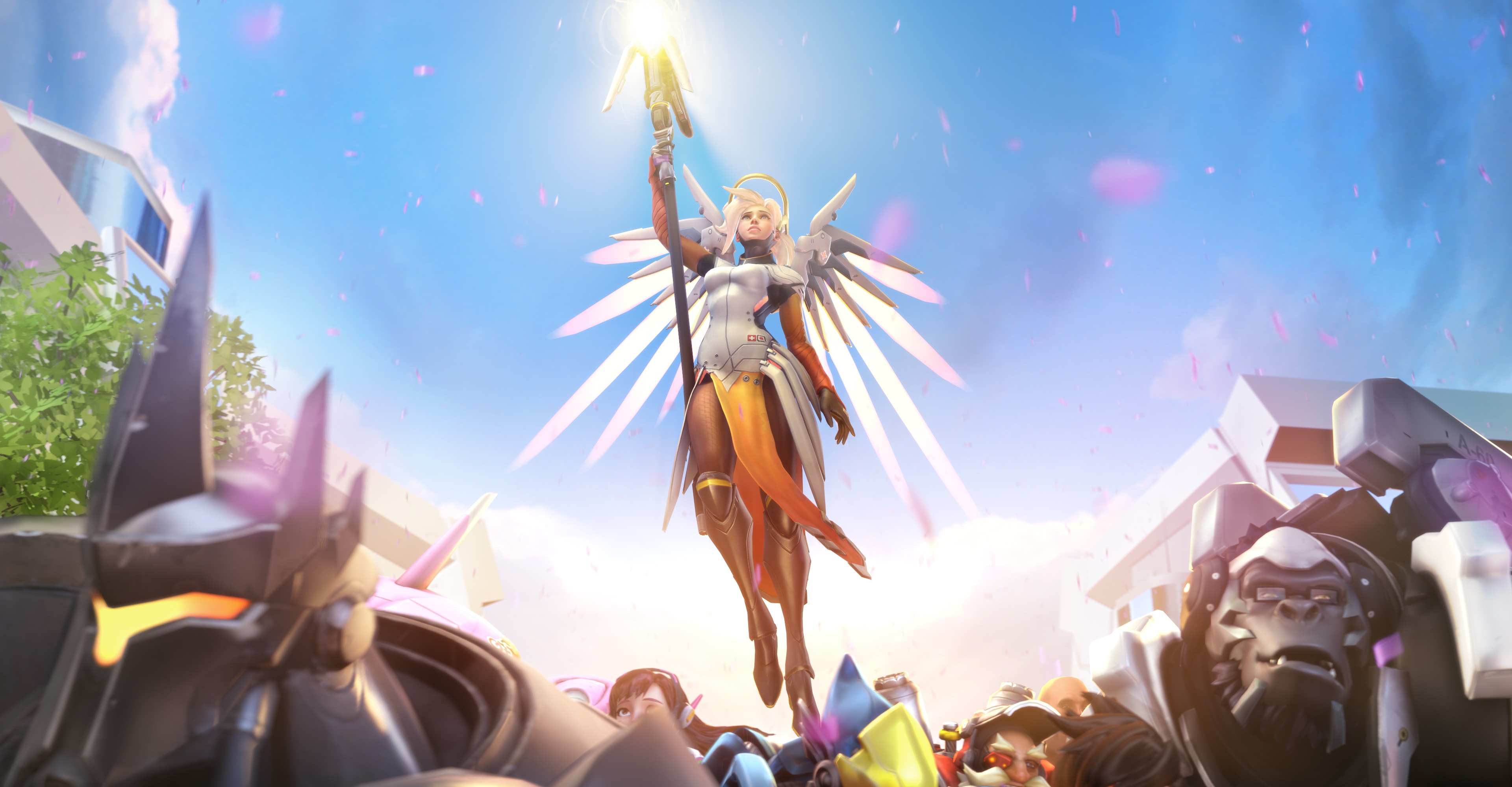 Download mobile wallpaper Overwatch, Video Game, Mercy (Overwatch), Reinhardt (Overwatch), Winston (Overwatch) for free.