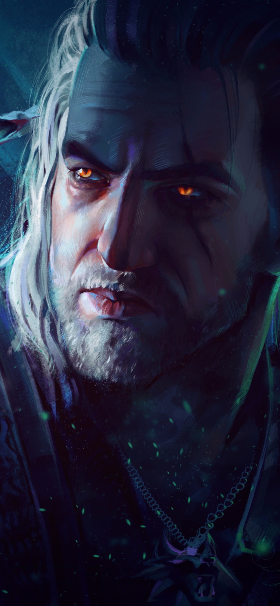 Download mobile wallpaper Warrior, Face, Video Game, White Hair, The Witcher, Orange Eyes, Geralt Of Rivia, The Witcher 3: Wild Hunt for free.