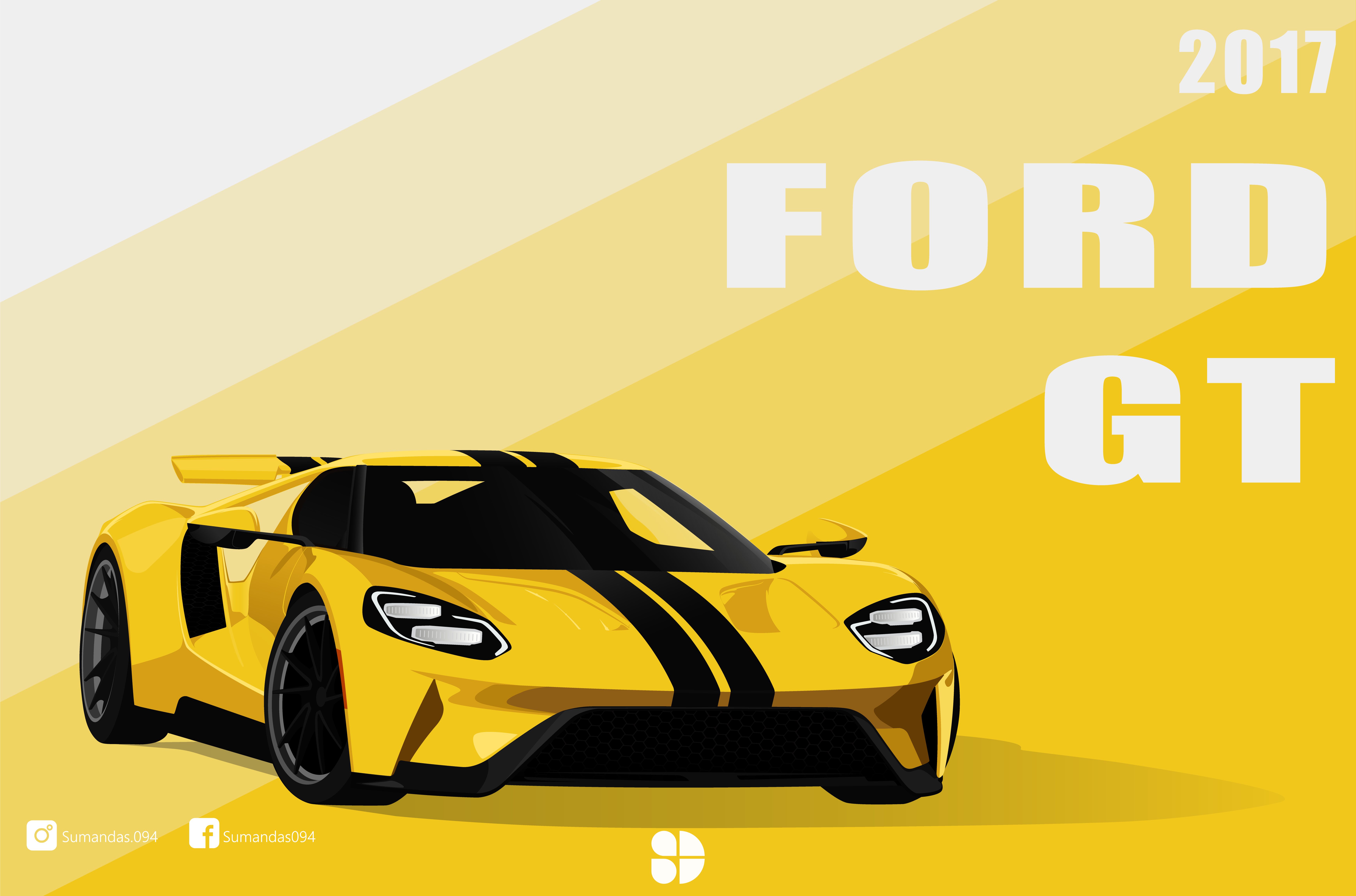 Laden Sie das Ford, Ford Gt, Fahrzeuge, Gelbes Auto-Bild kostenlos auf Ihren PC-Desktop herunter