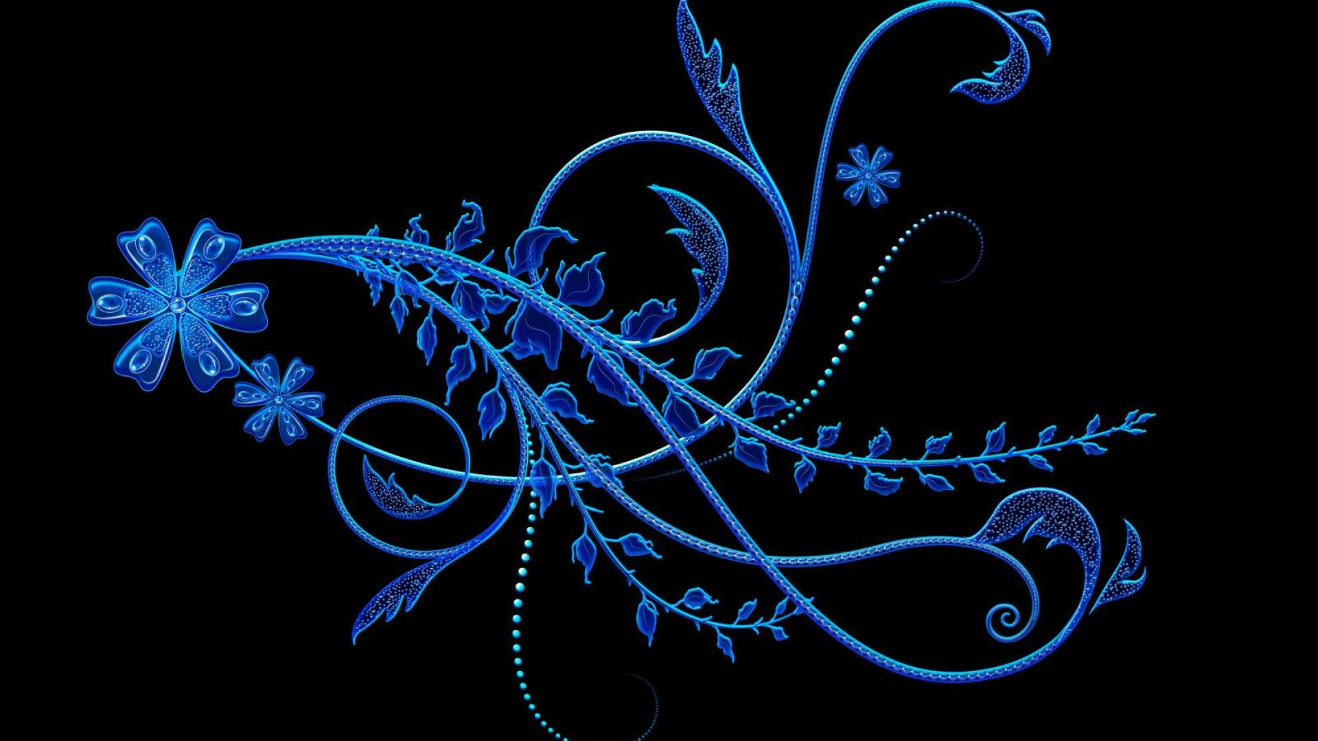 abstract, design, blue, flower, mystical