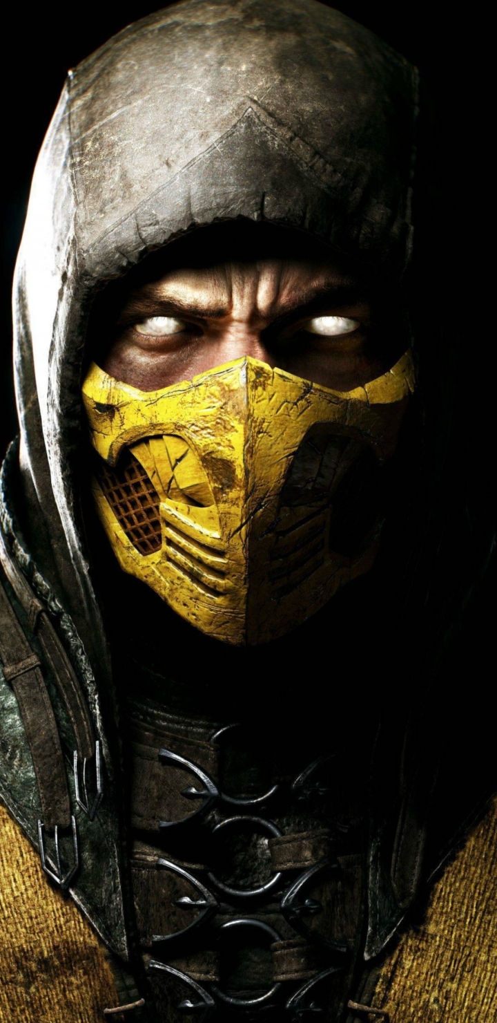 Download mobile wallpaper Mortal Kombat, Mask, Hood, Video Game, Scorpion (Mortal Kombat), White Eyes, Mortal Kombat X for free.