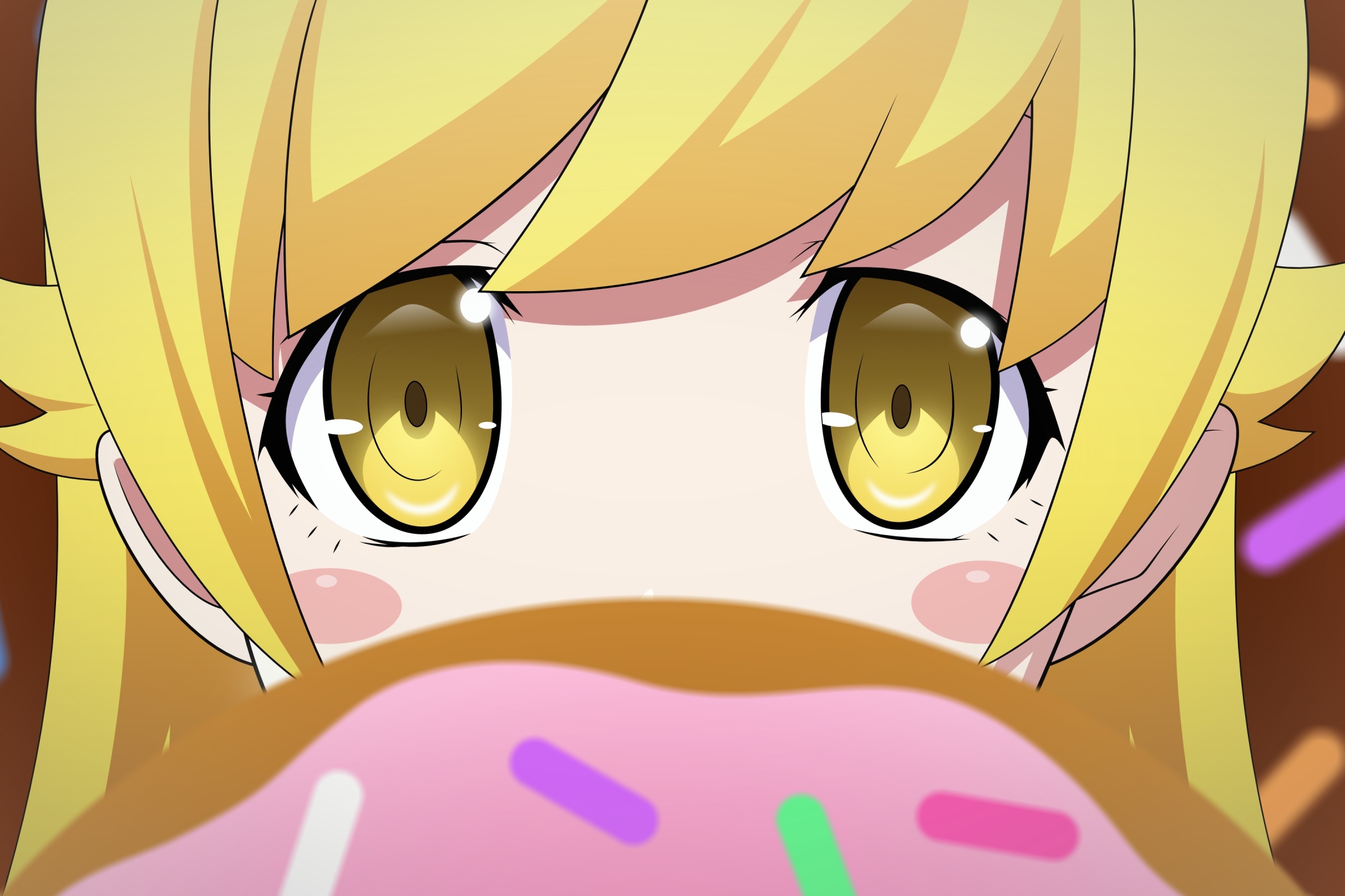 Free download wallpaper Anime, Yellow Eyes, Monogatari (Series), Bakemonogatari, Shinobu Oshino on your PC desktop