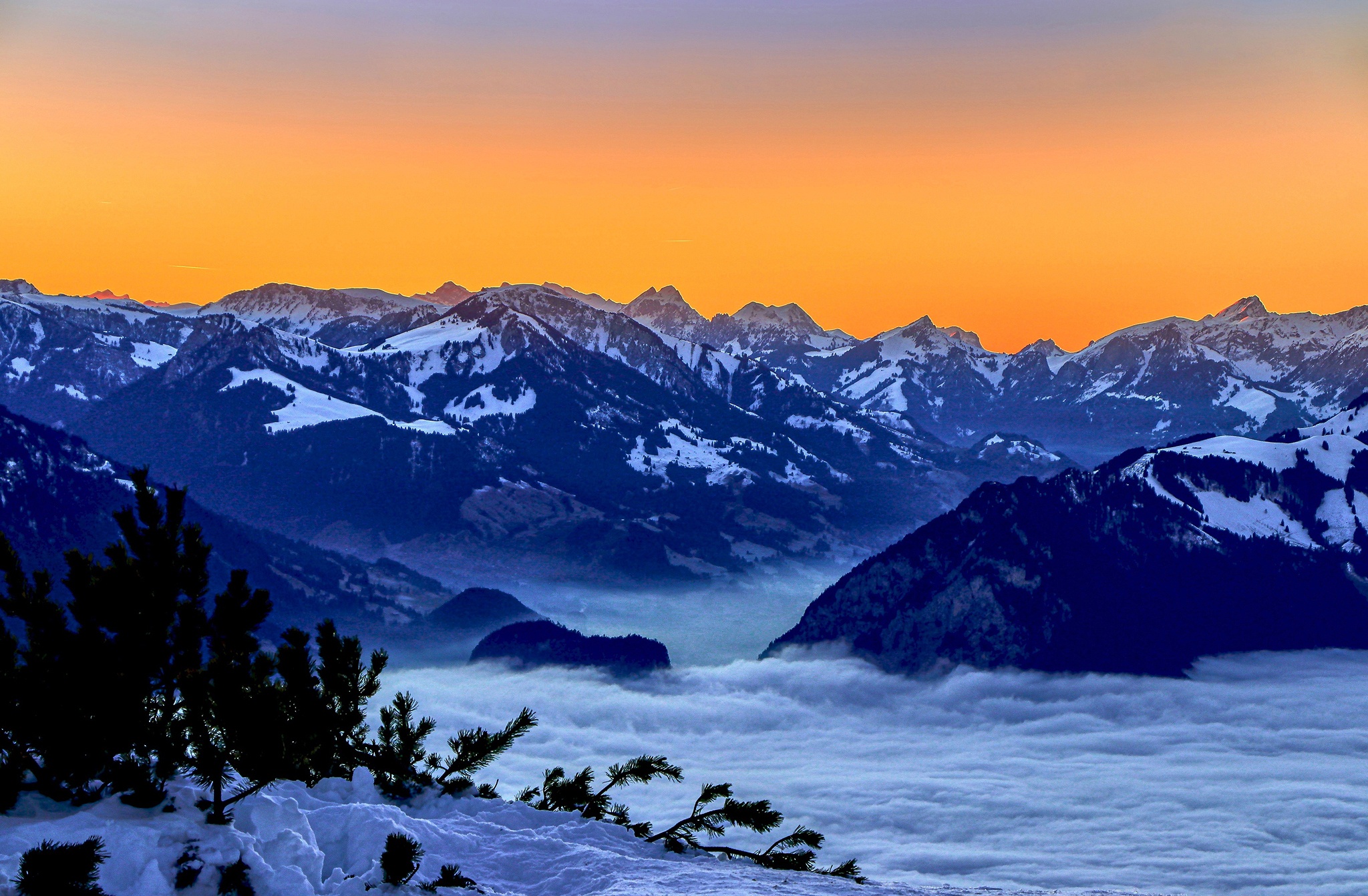 Download mobile wallpaper Sunset, Mountains, Snow, Mountain, Earth, Switzerland, Alps Mountain, Bernese Alps for free.