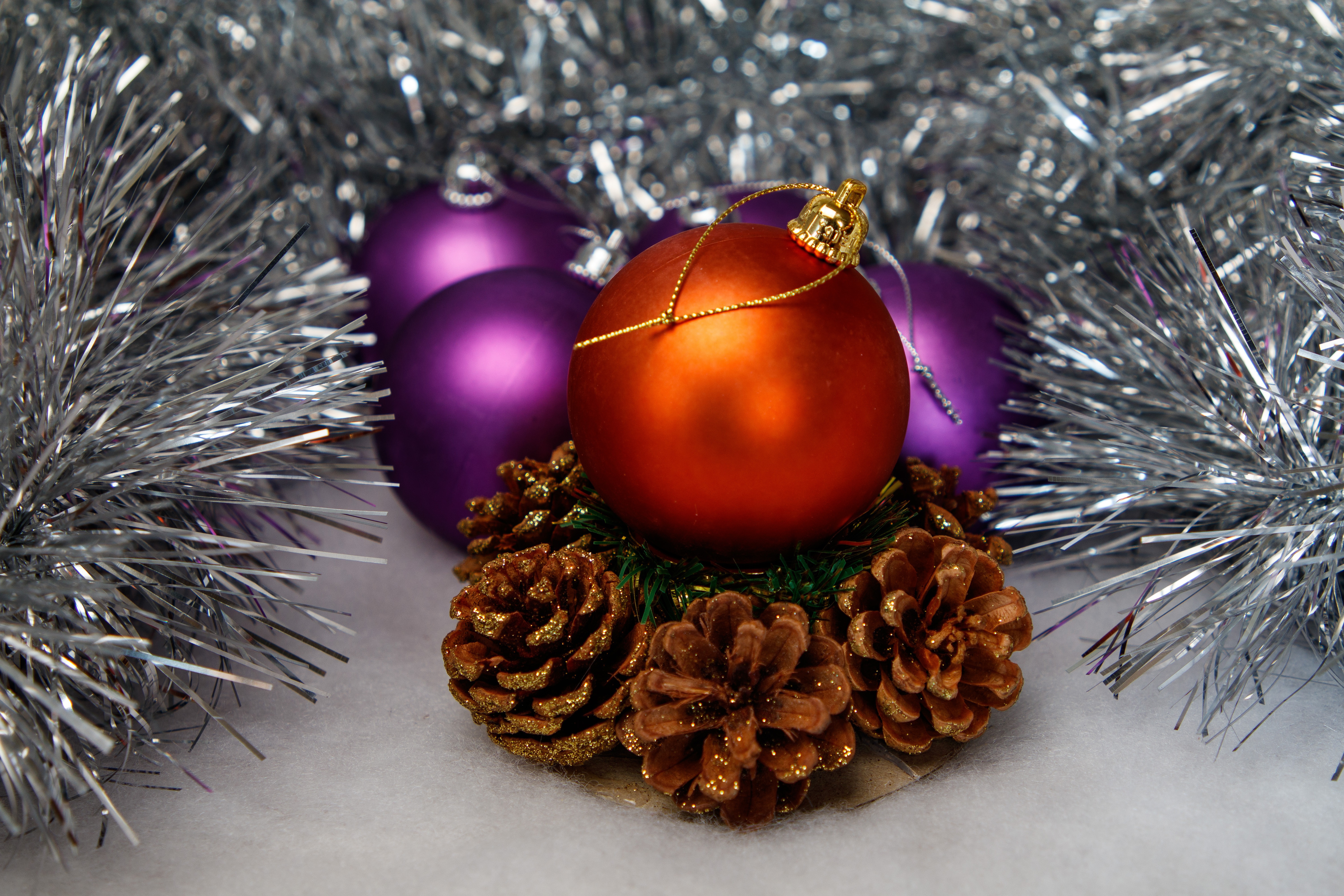 Download mobile wallpaper Christmas, Holiday, Bauble, Pine Cone for free.