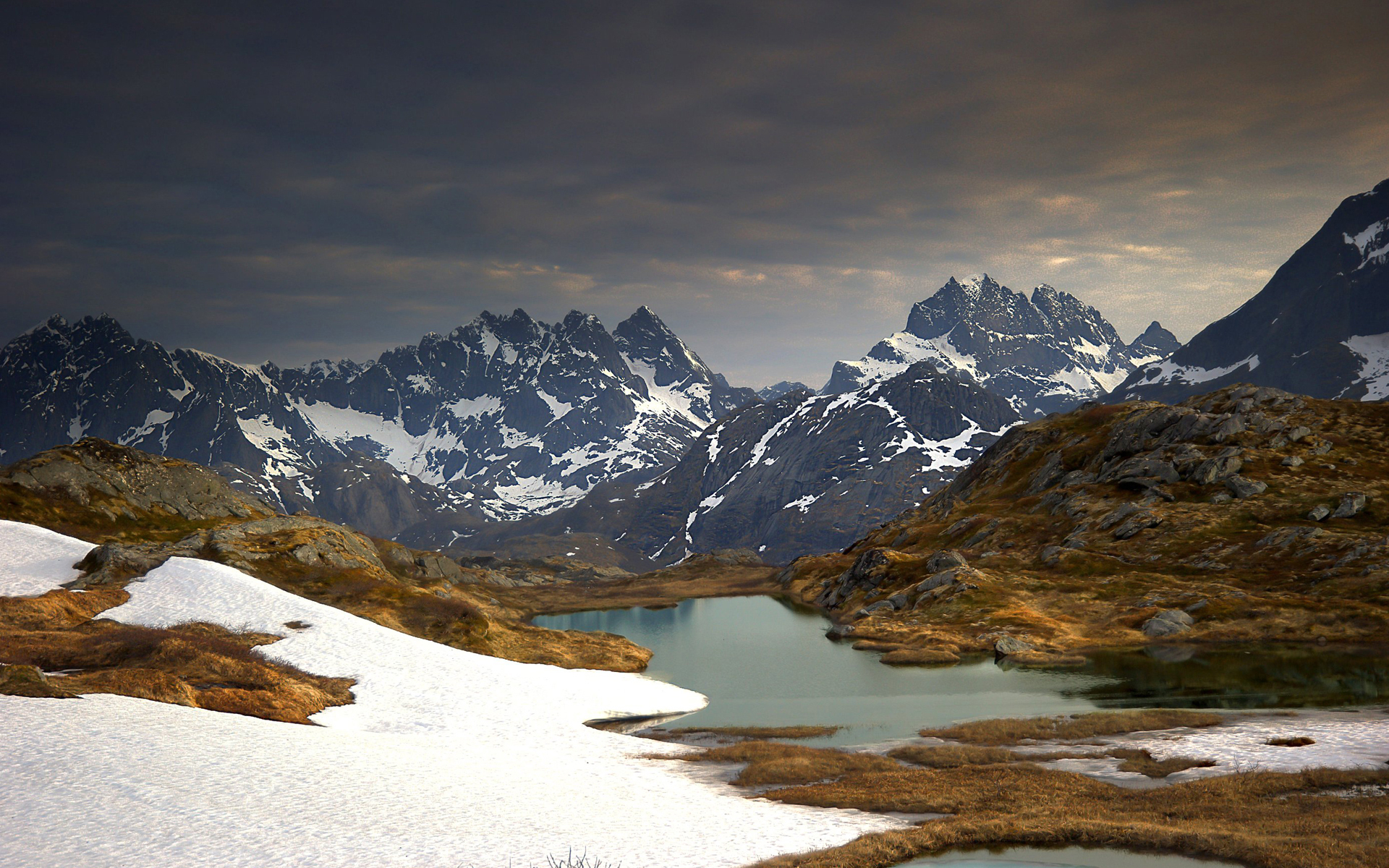 Download mobile wallpaper Landscape, Snow, Lakes, Mountains for free.
