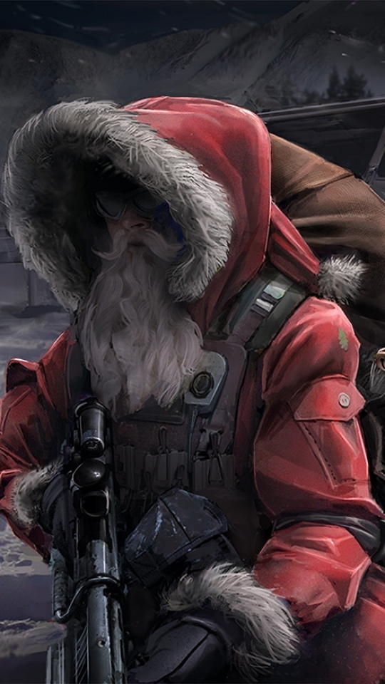 Download mobile wallpaper Weapon, Christmas, Holiday, Gift, Santa, Soldier for free.