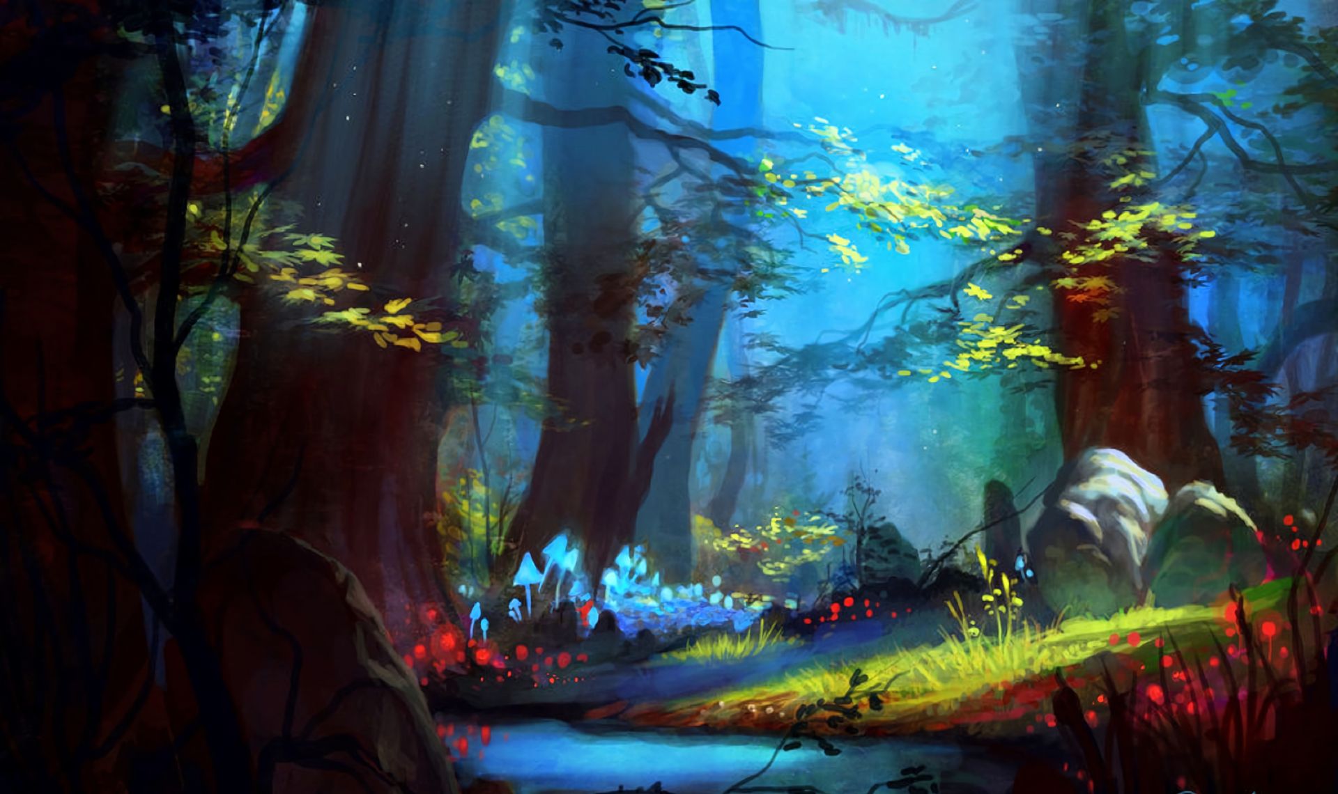 Free download wallpaper Magic, Fantasy, Forest, Tree, Colors on your PC desktop